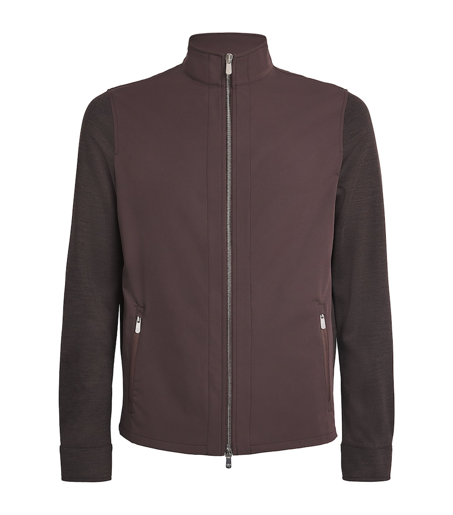 Wool Zip-Up Technical Jacket 04 BROWN Image 1