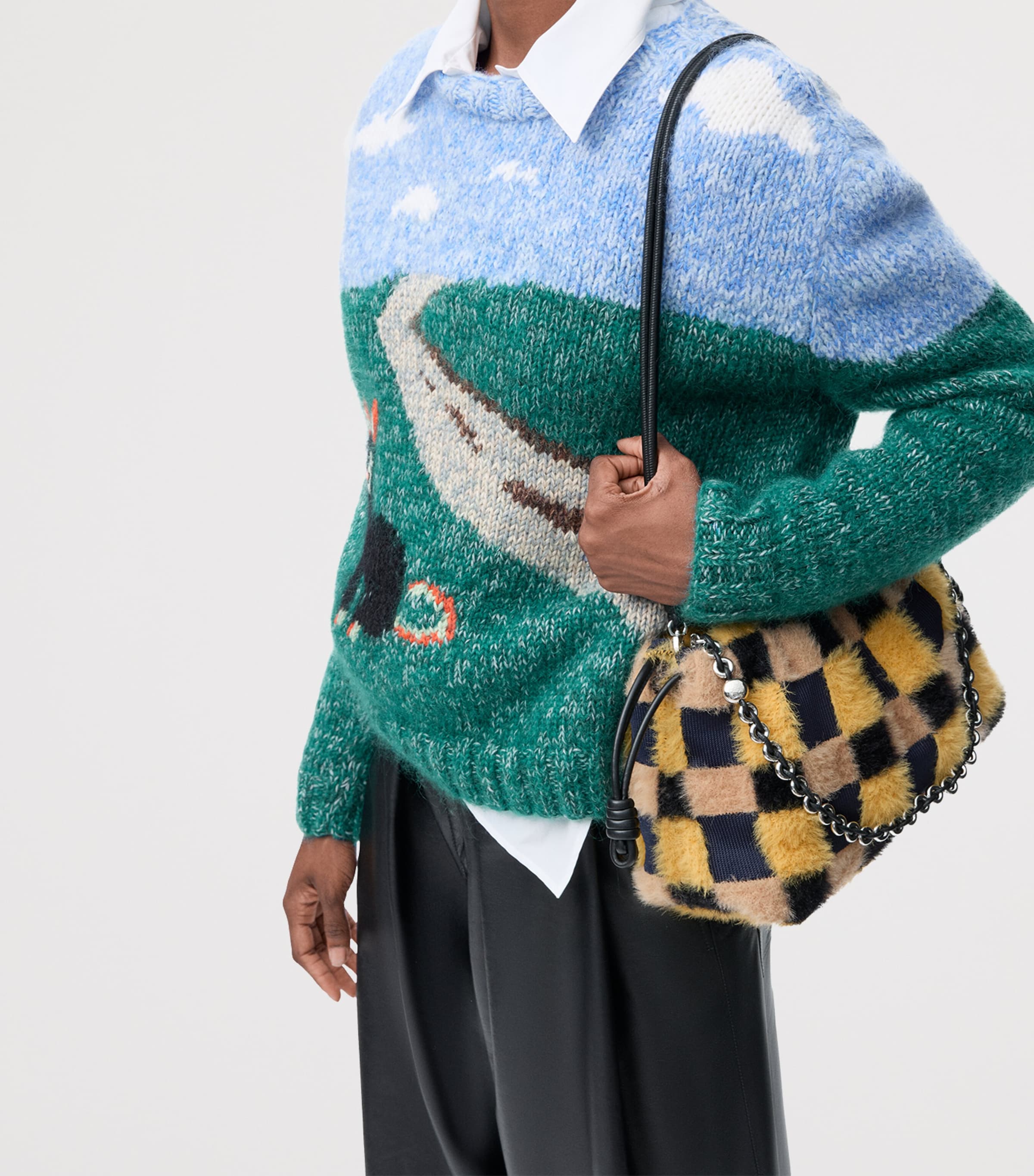 Medium Check Flamenco Shoulder Bag MULTICOLOR DEEP NAVY Image 9