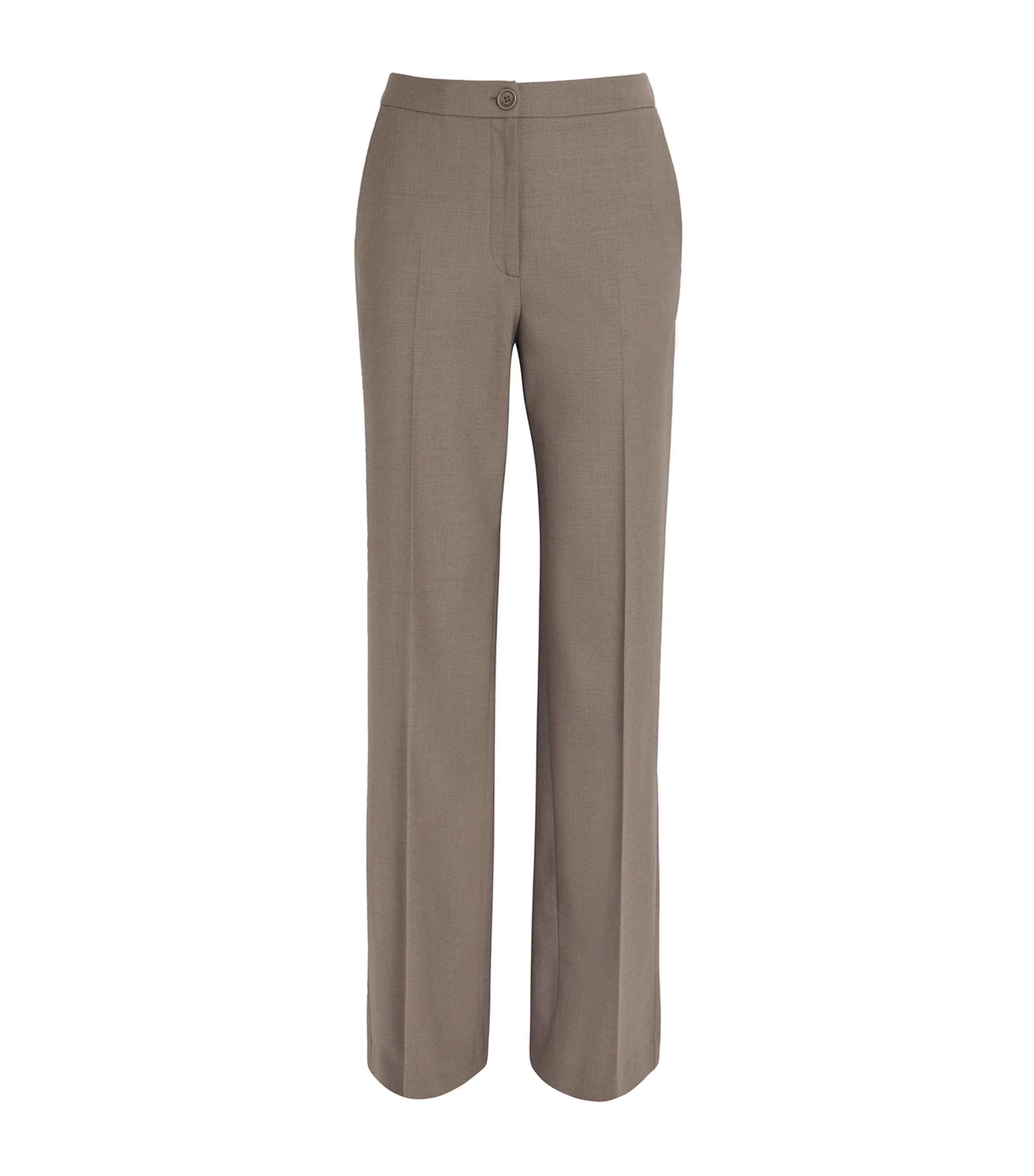 Claudie Pierlot Wool-blend Straight Trousers In Brown