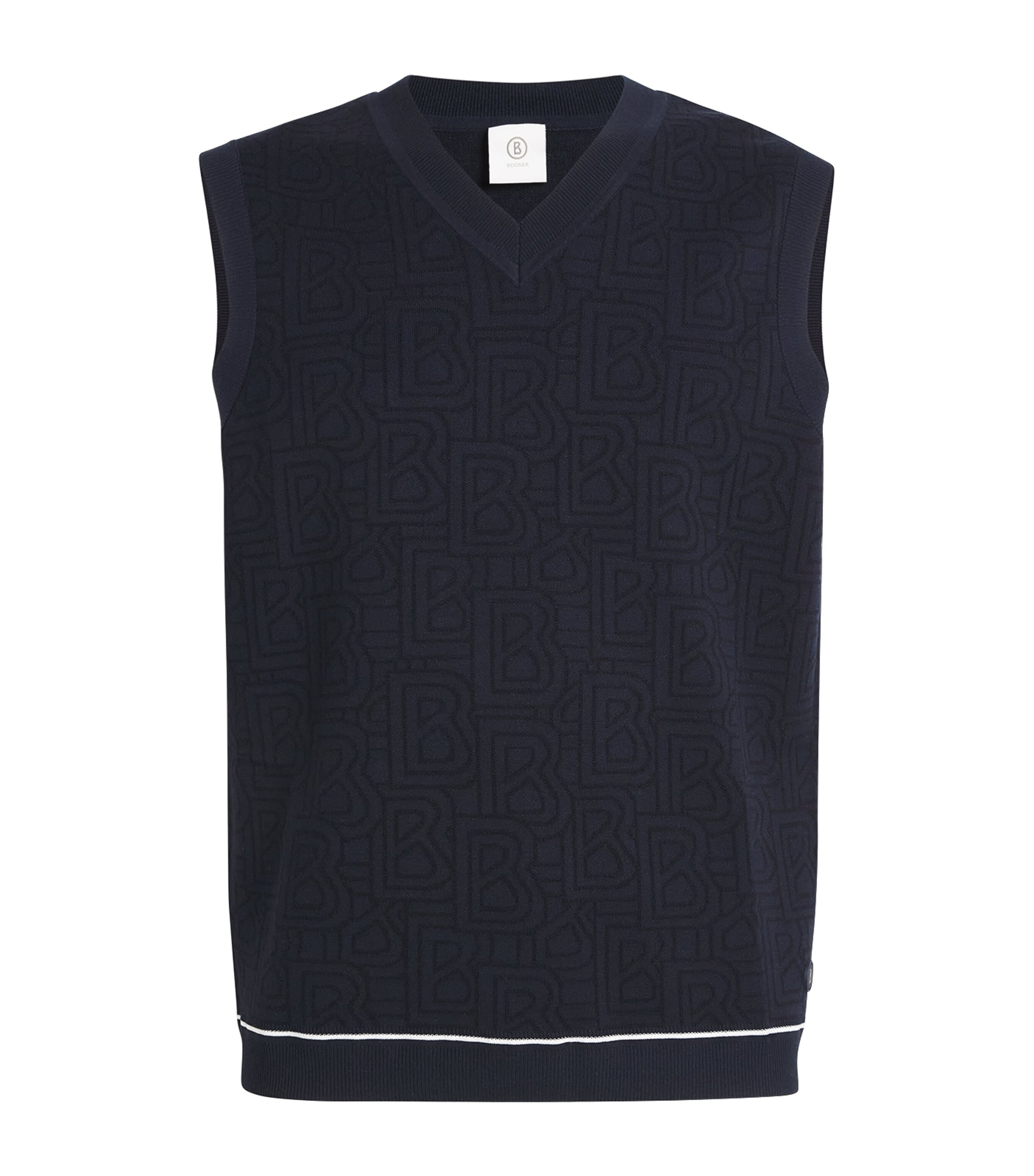 Bogner Knitted Tian Sweater Vest In Navy