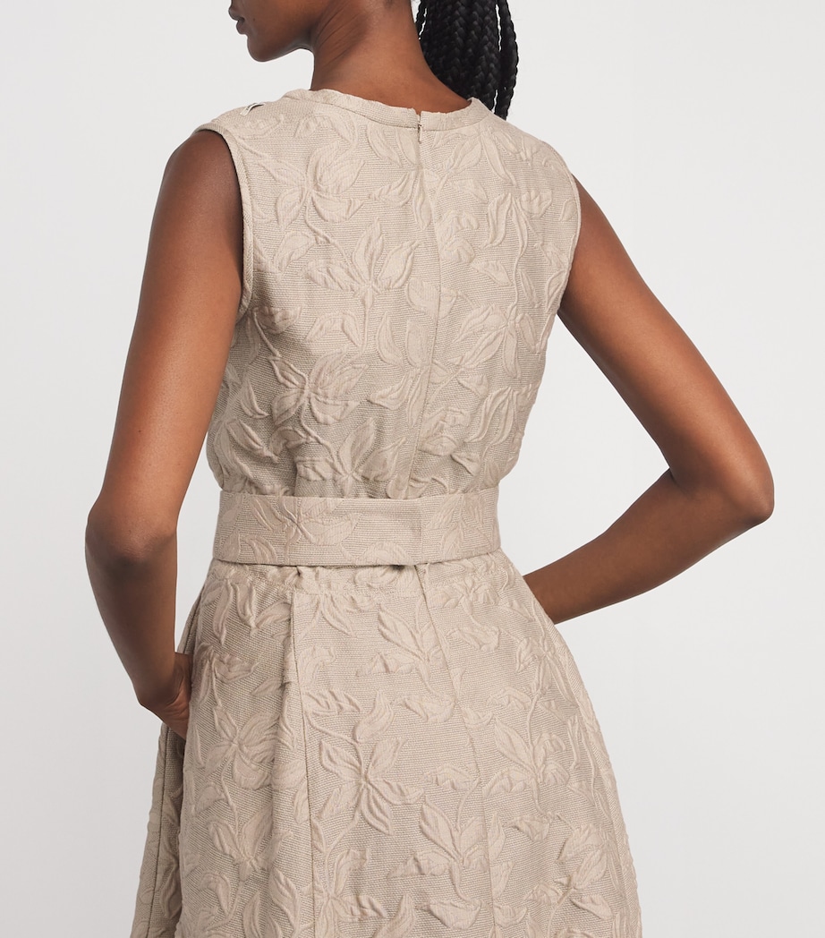 Cotton-Blend Floral Dress BEIGE Image 6
