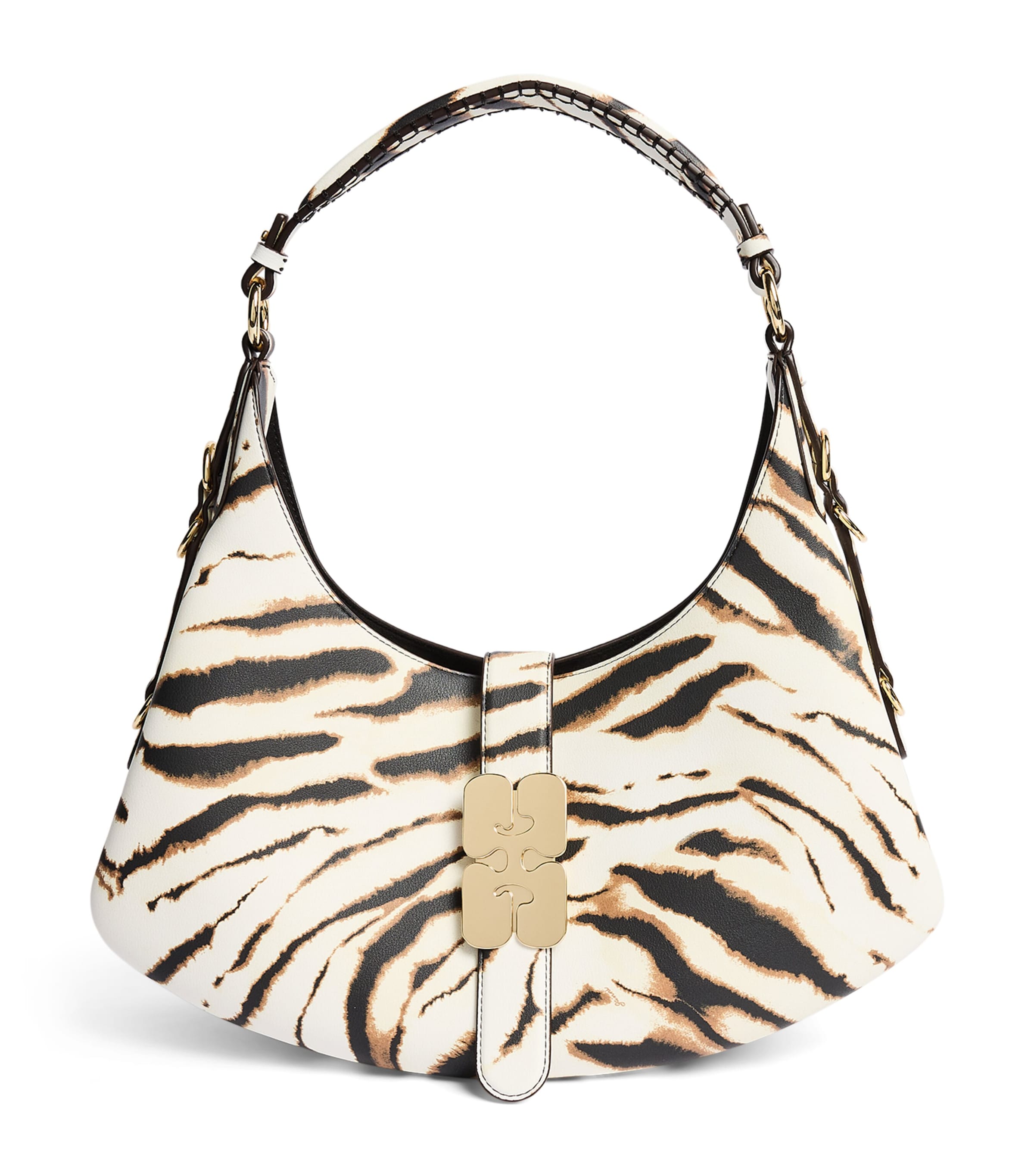 GANNI Small Zebra Kat Shoulder Bag Egret Image 1