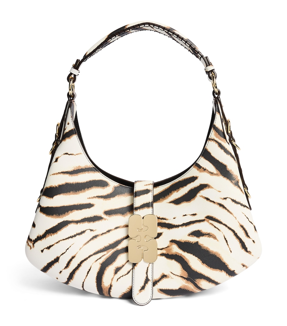 GANNI Small Zebra Kat Shoulder Bag Egret Image 1