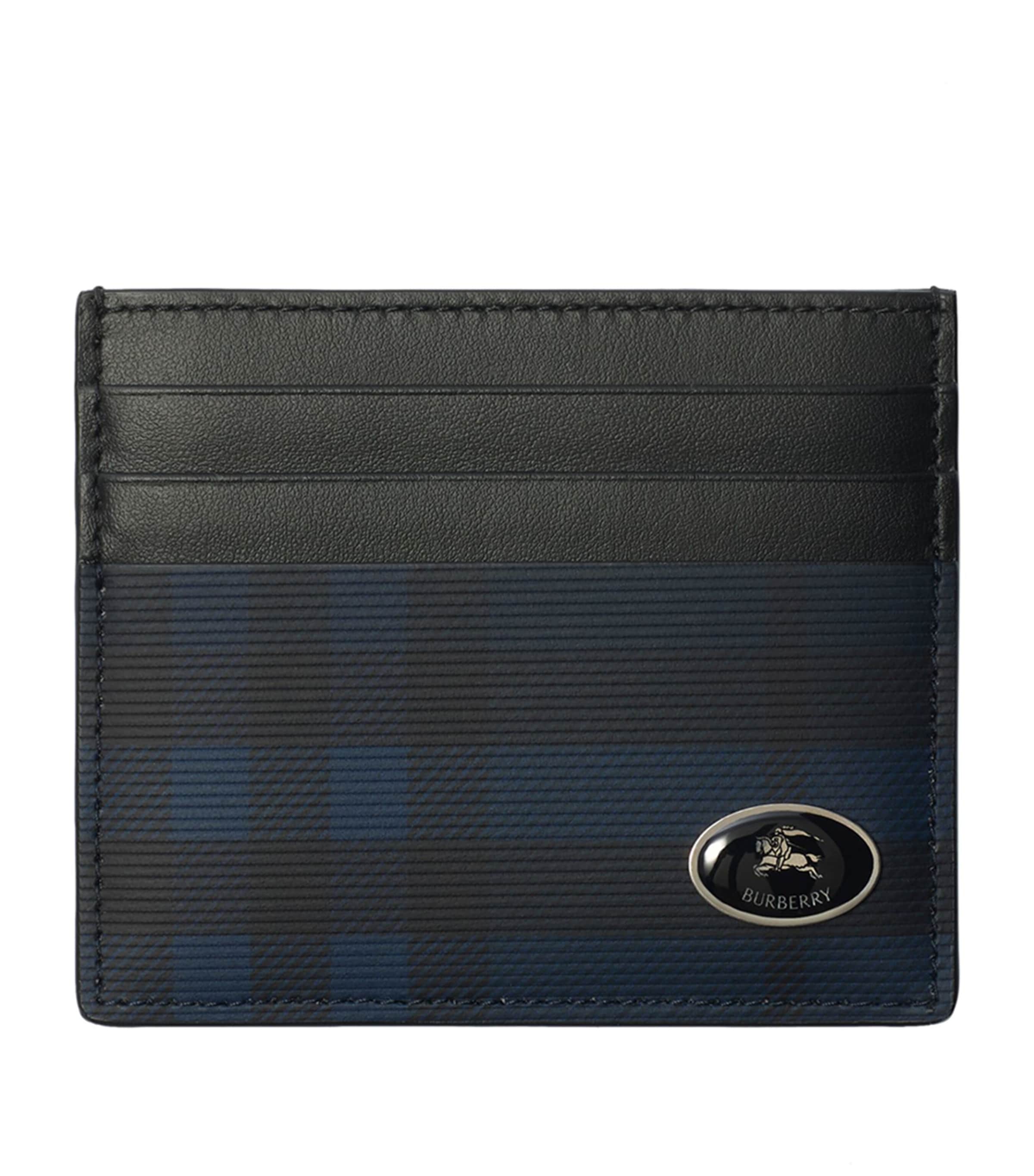 Tall Check Card Holder NAVY Image 1