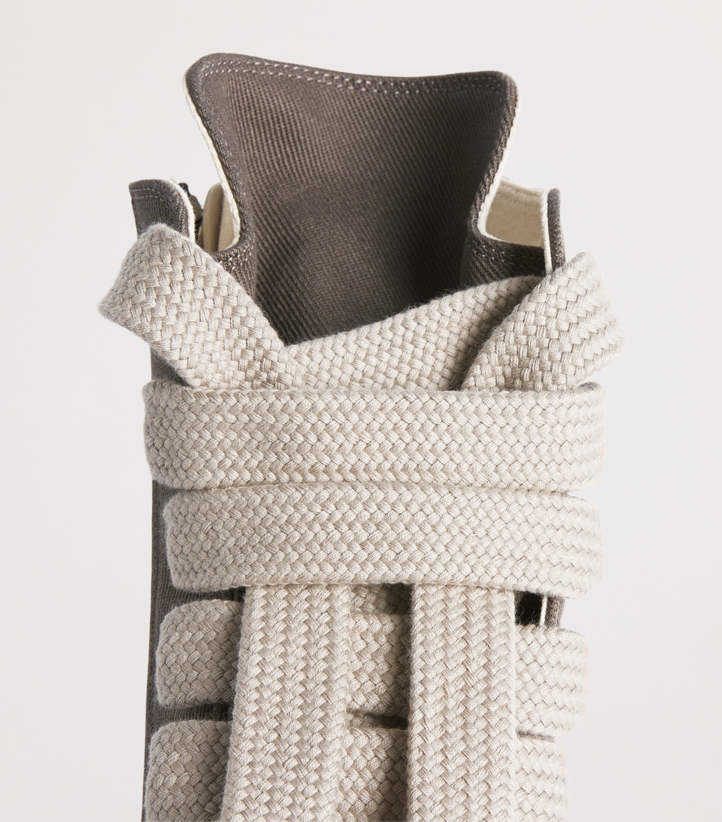 Rick Owens Denim Jumbolace Sneakers Dust/mlk/mlk Image 6