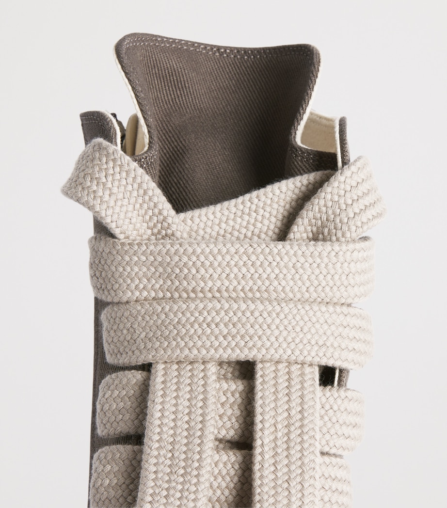 Rick Owens Denim Jumbolace Sneakers Dust/mlk/mlk Image 6