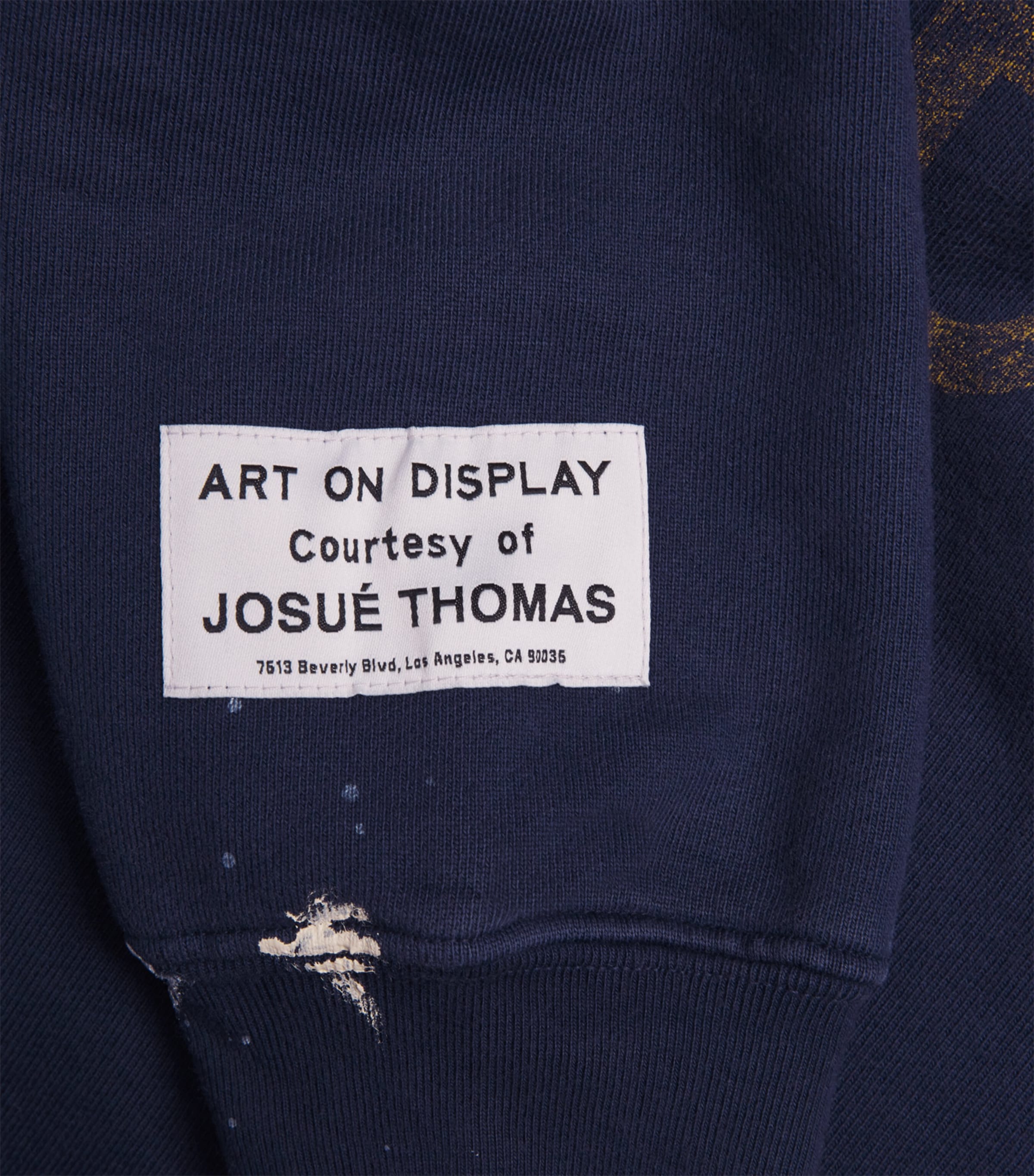 GALLERY DEPT. Mens Cotton Logo Paint Hoodie Vintage Navy Image 5