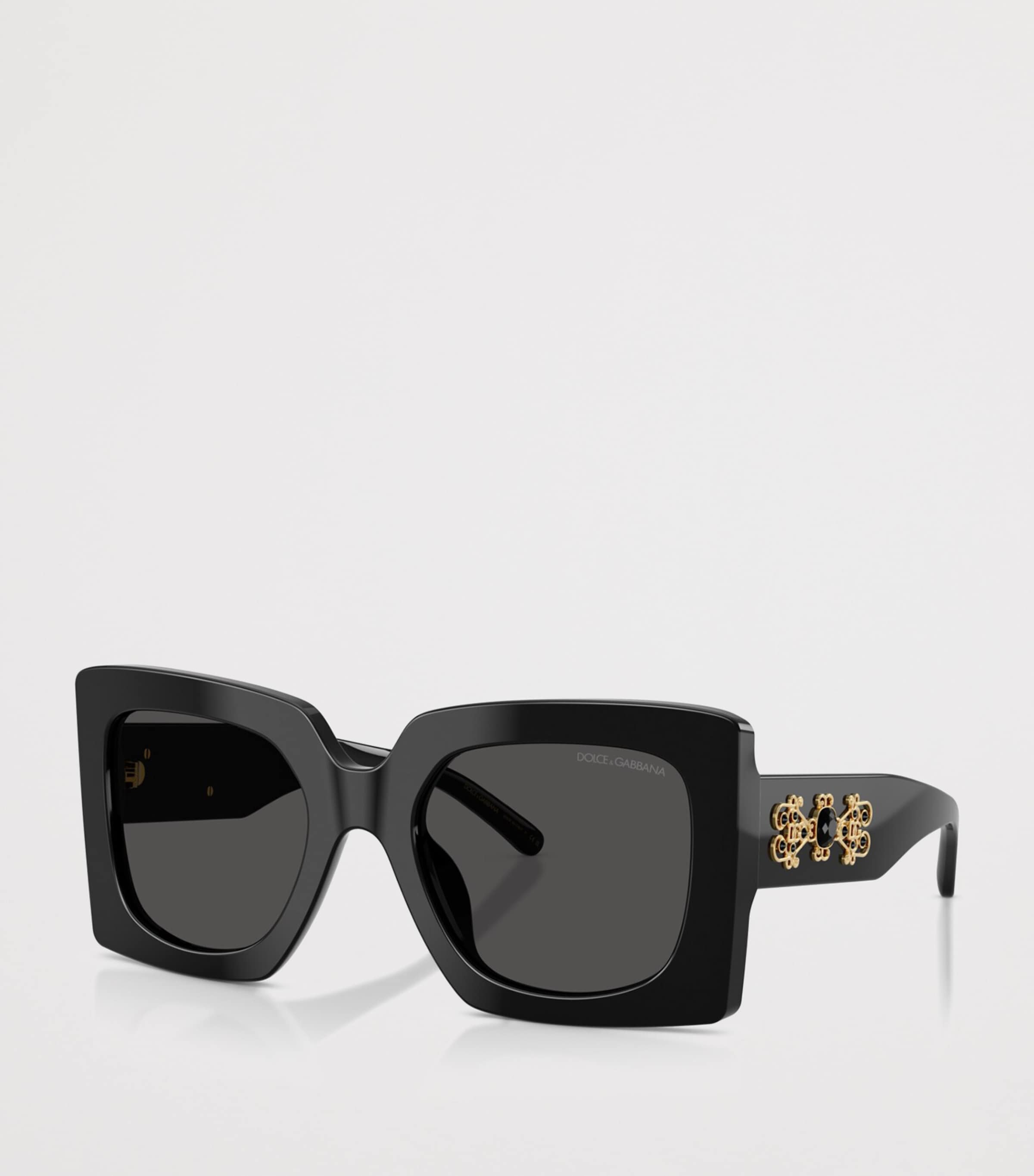Dolce&Gabbana Embellished Square Sunglasses Black Image 2