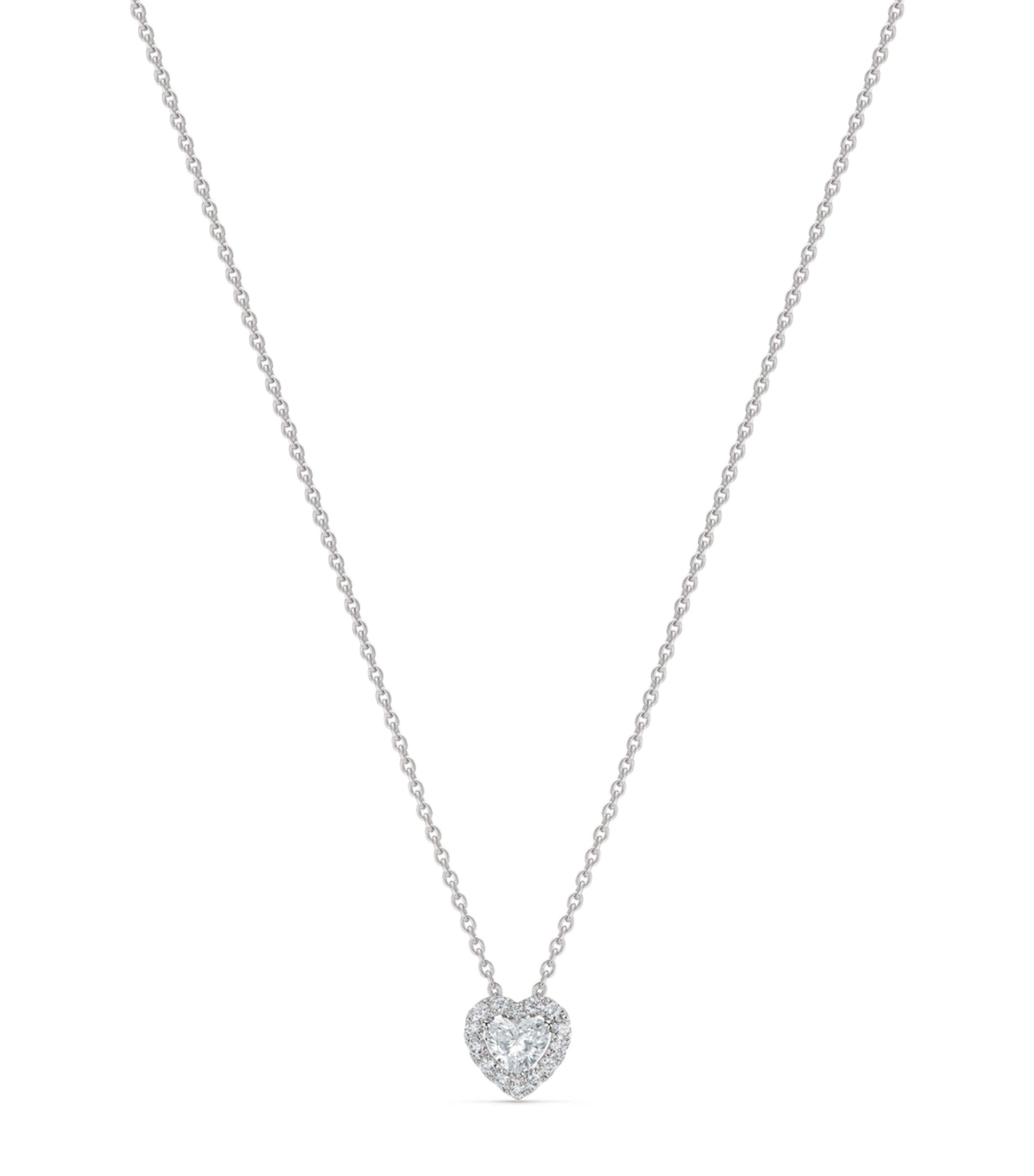 Shop De Beers White Gold And Diamond My First  Aura Necklace In Silver