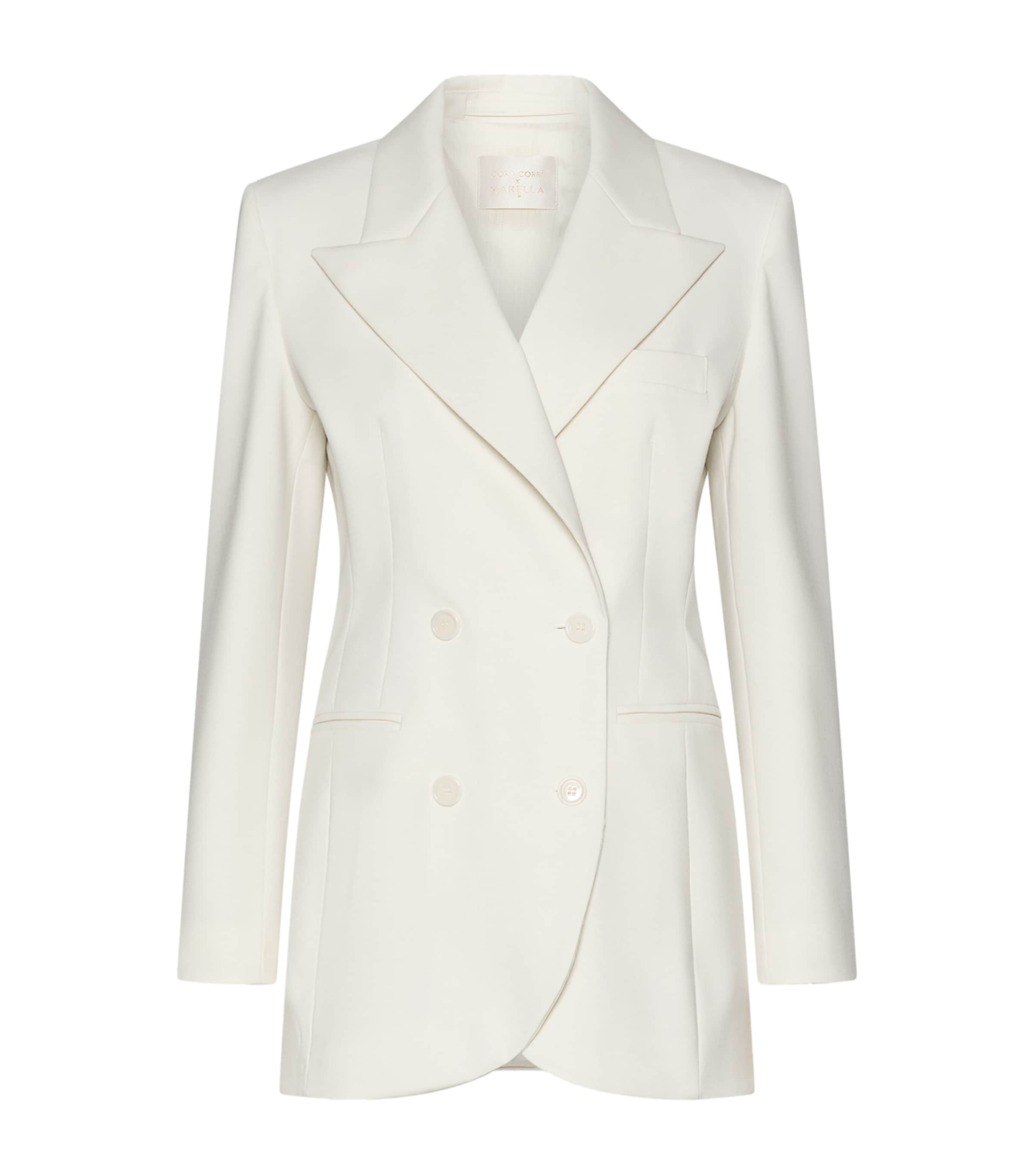 Marella Womens x Cora Corré Double-Breasted Blazer Ivory Image 1
