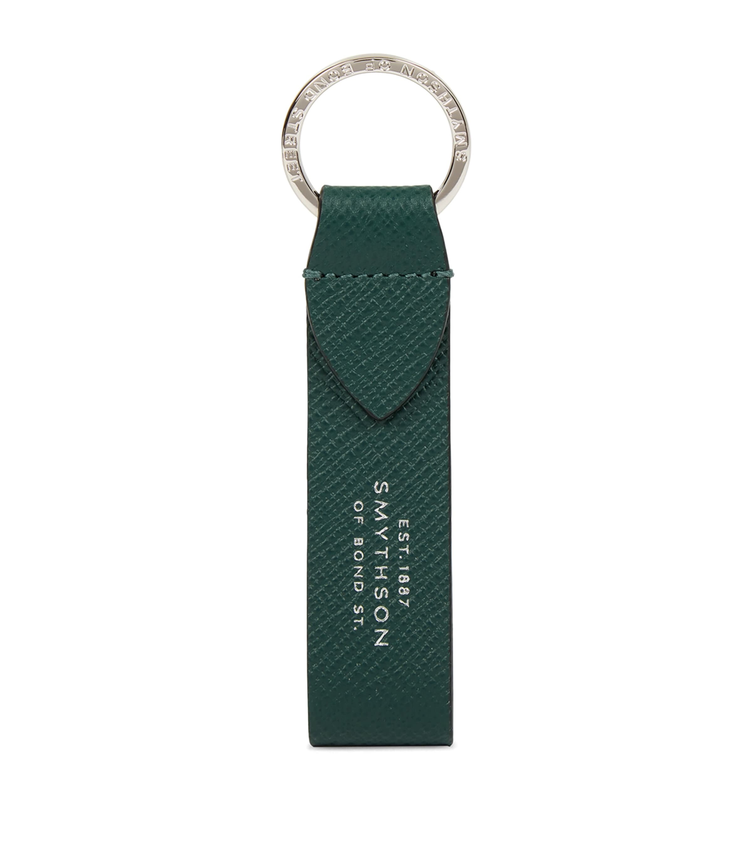 Smythson Panama Leather Keyring Forest Green Image 1
