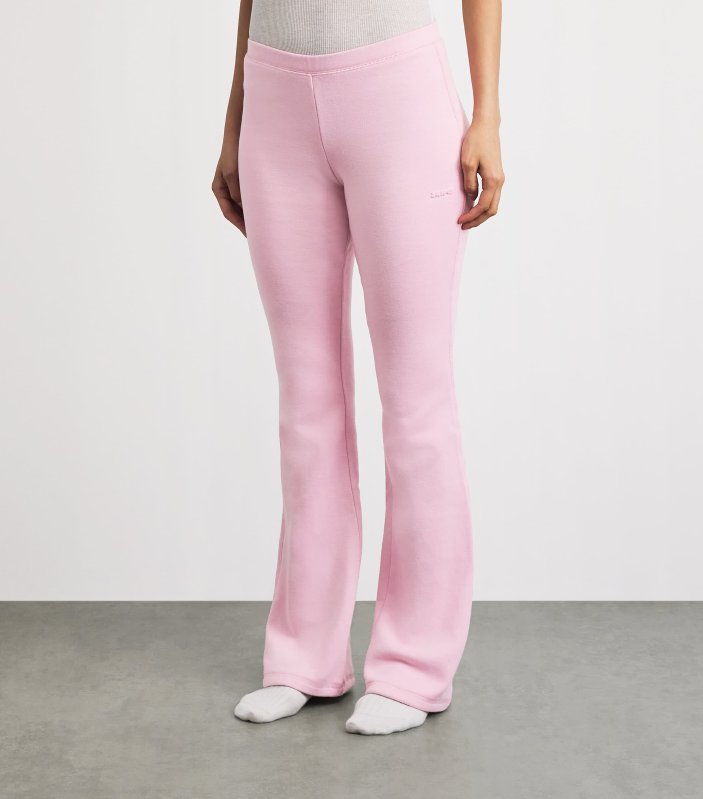 Skims Womens Cotton-Blend Fleece Slim Lounge Pants Halite Image 4