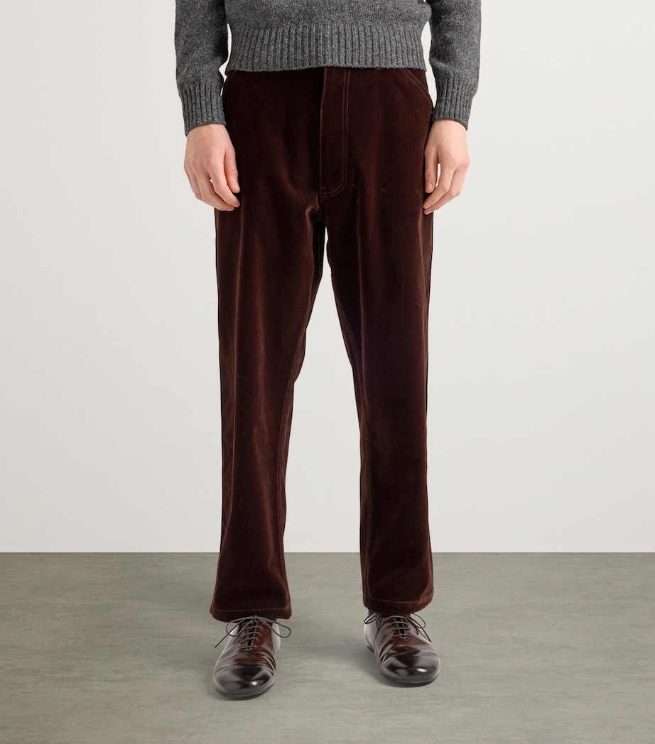 Velvet Straight Trousers F0555 Image 3