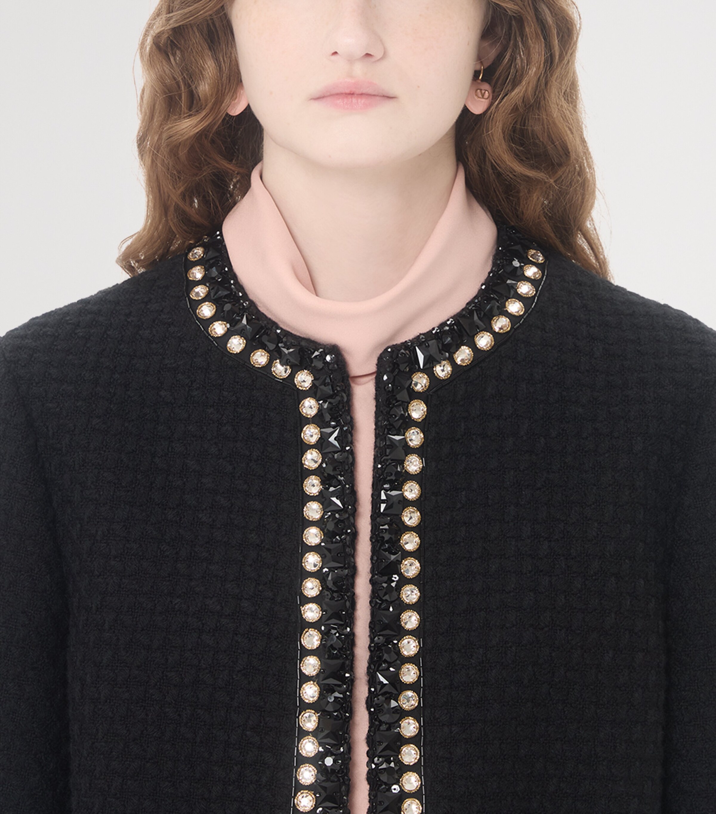 Wool-Blend Embellished Blazer 0NO Image 7