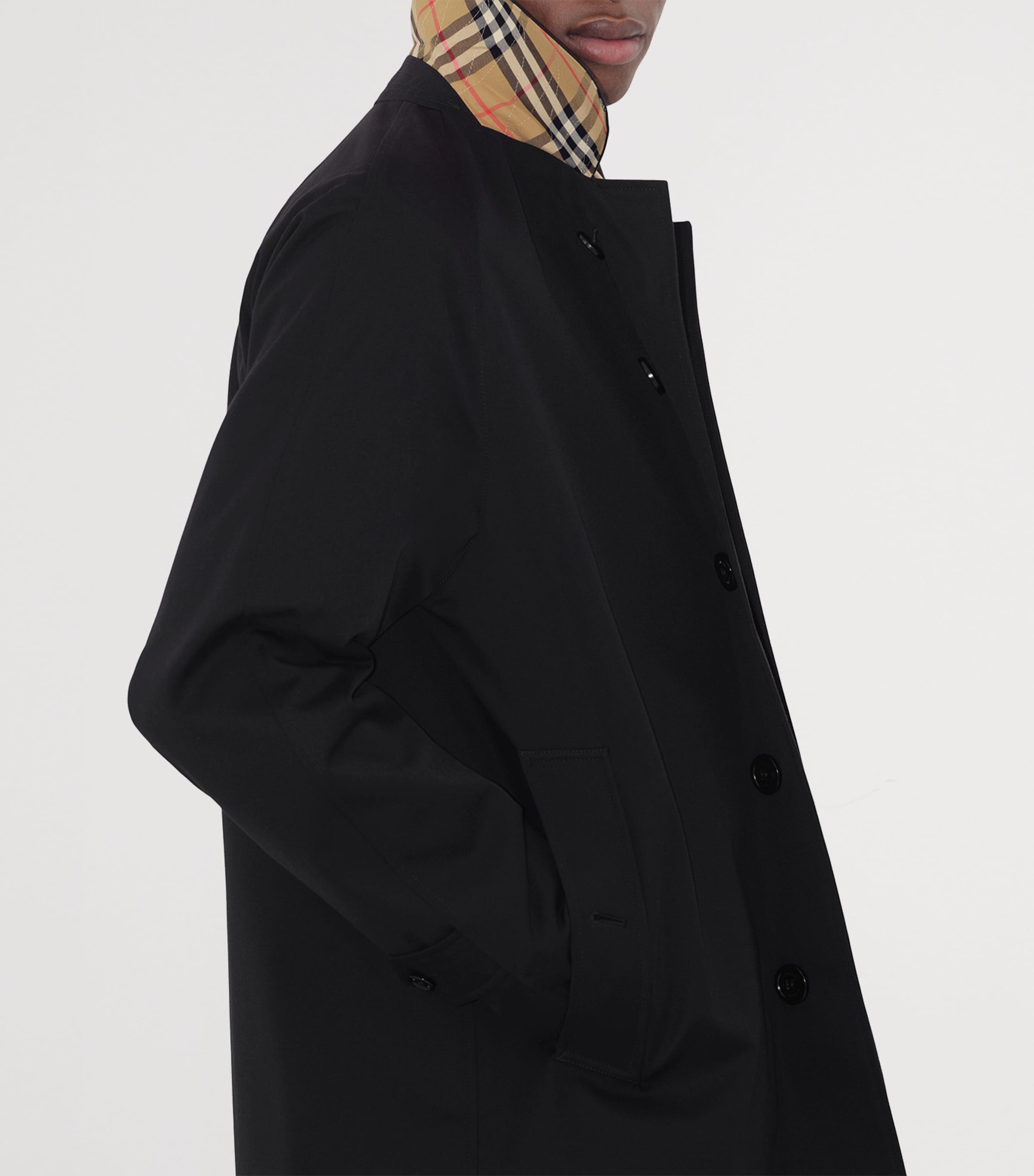 Cotton Camden Heritage Short Car Coat BLACK Image 6