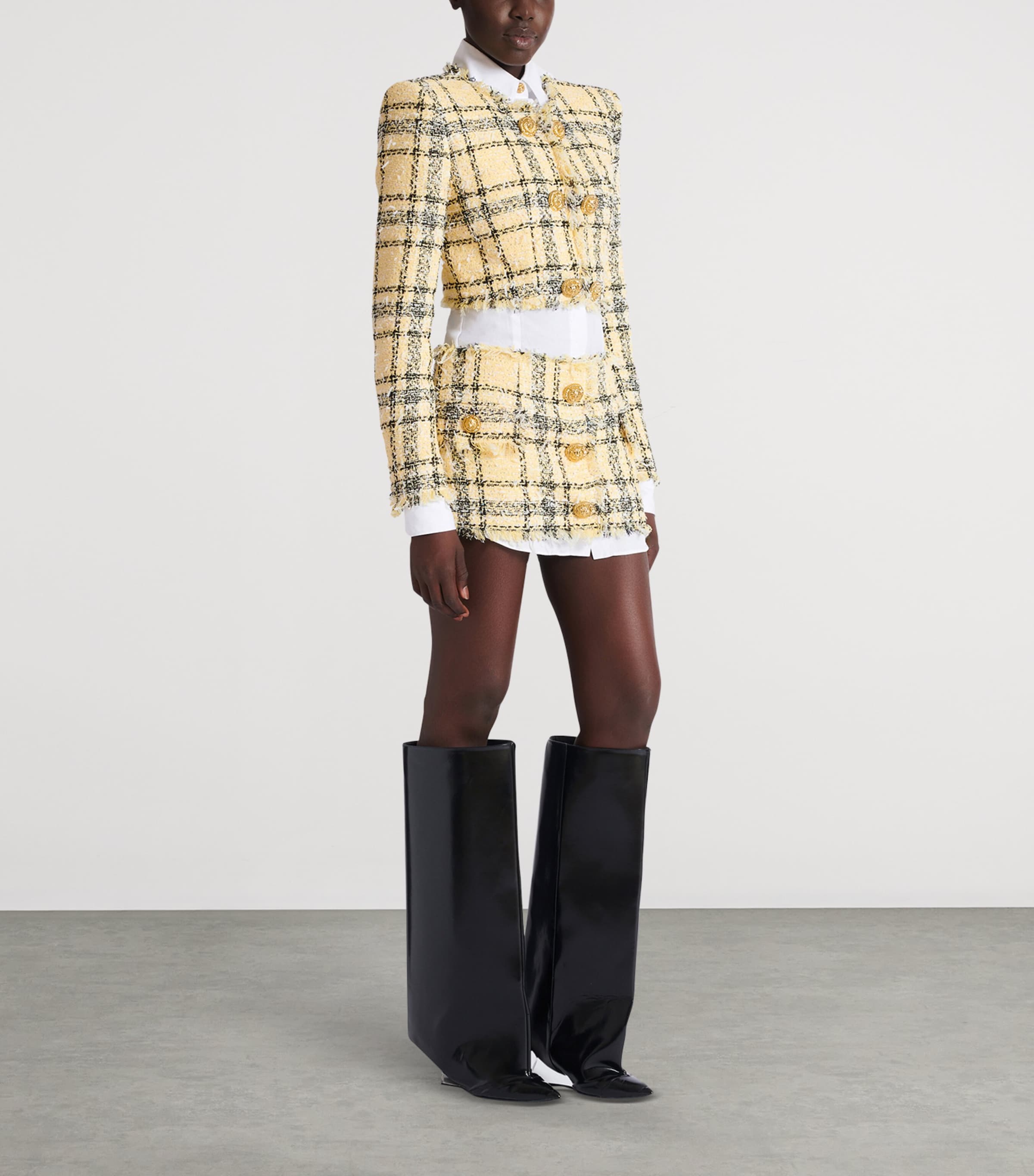 Tweed Sequinned Check Mini Skirt AAA MULTICOLORE Image 2