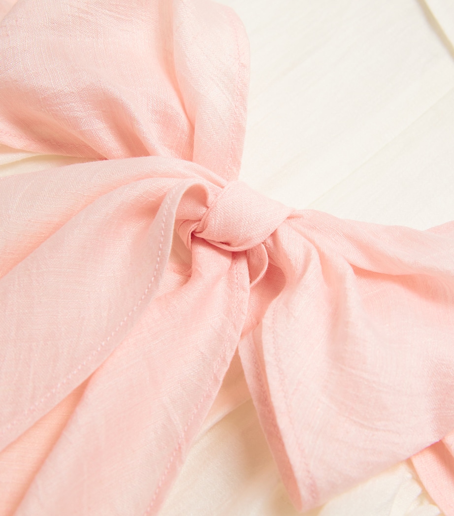 Linen-Blend Belted Dress (4-12 Years) 1032 MILK/PINK Image 3