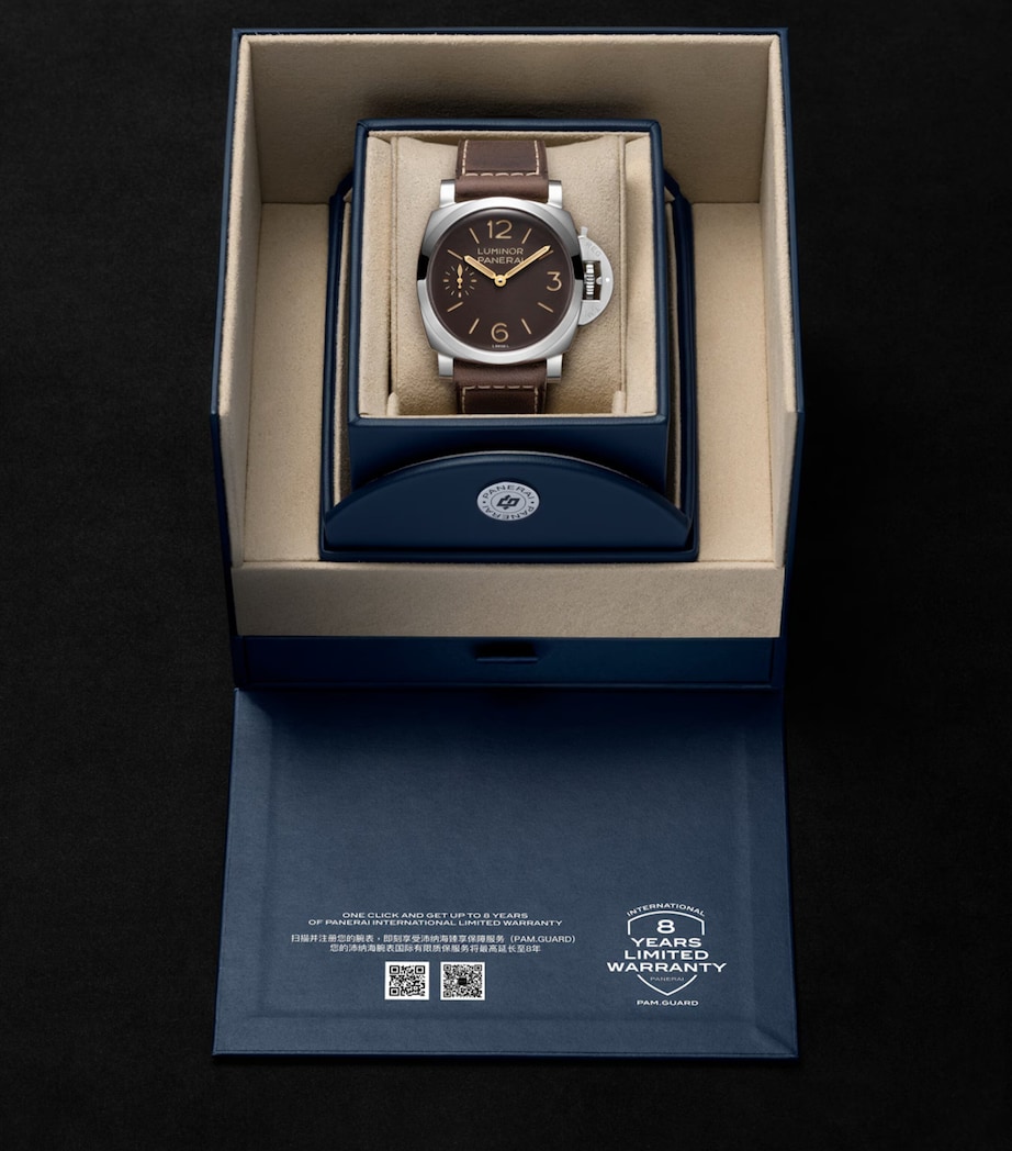 Panerai Stainless Steel Luminor Tre Giorni Watch 44mm Brown Image 8