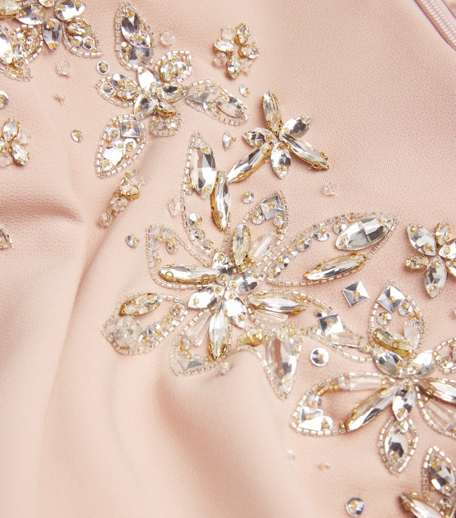 Crepe Embellished Rose Bud Midi Dress 2116 POWDER S G BDNG Image 5
