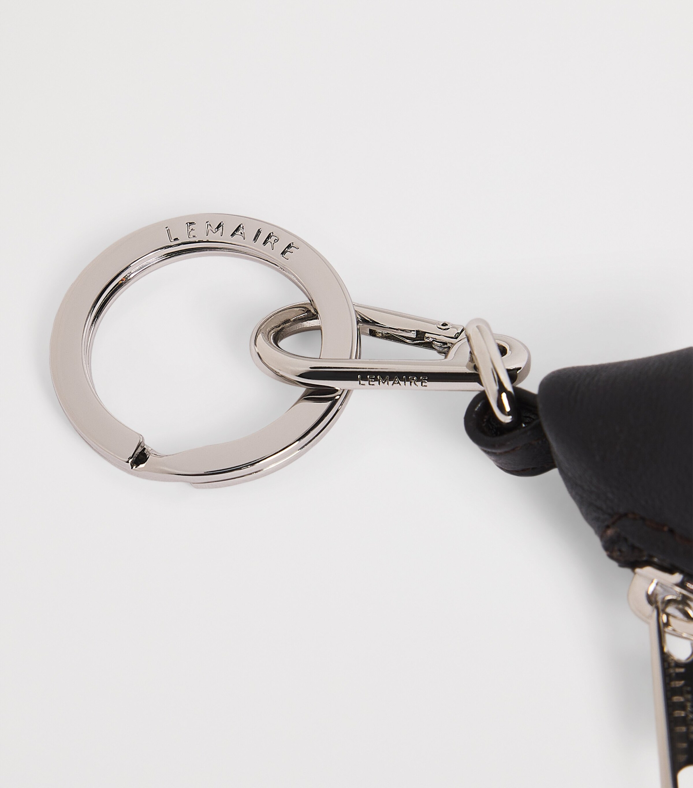 Nappa Leather Croissant Keyring DARK CHOCOLATE BR490 Image 4