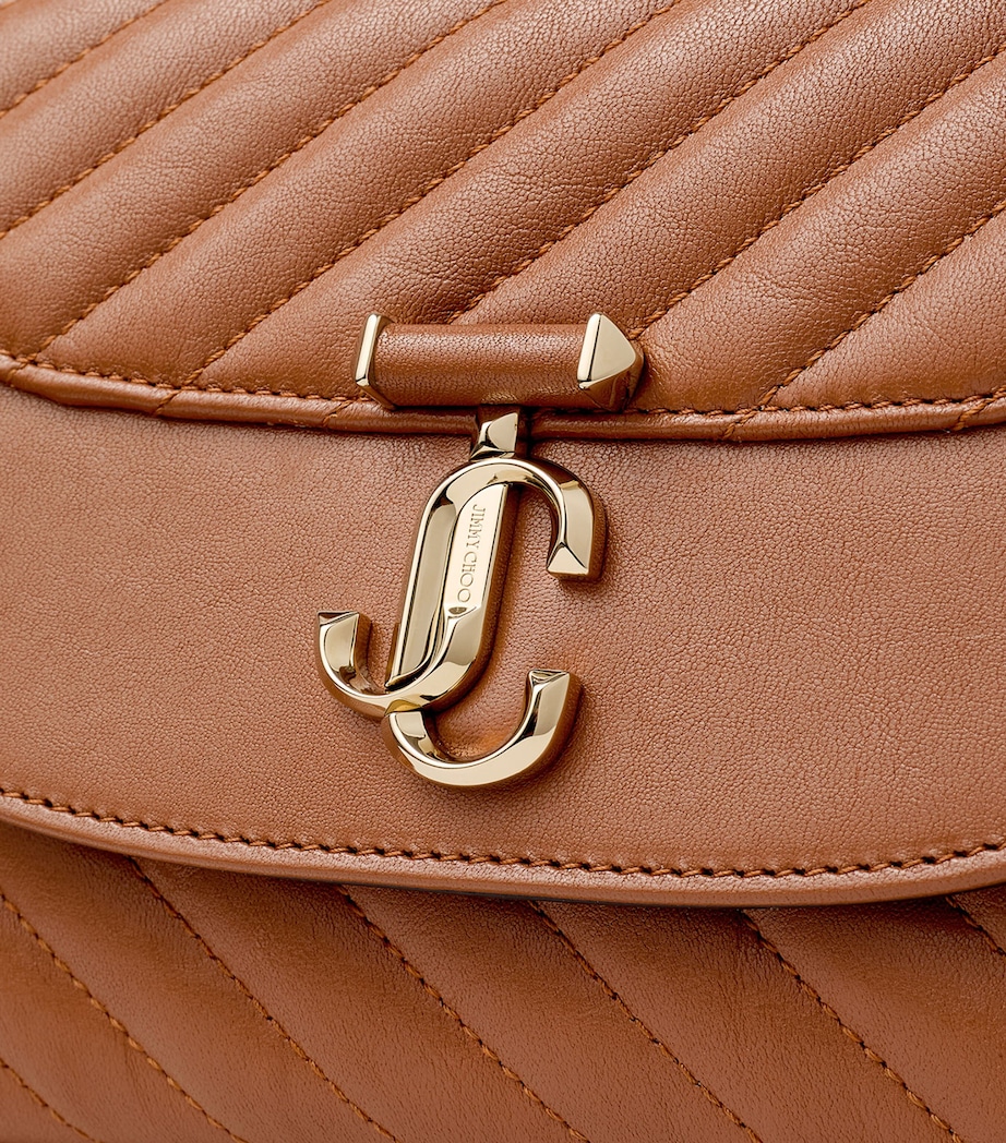 Jimmy Choo Leather Curve Top-Handle Bag Tan/shiny Gold Image 5