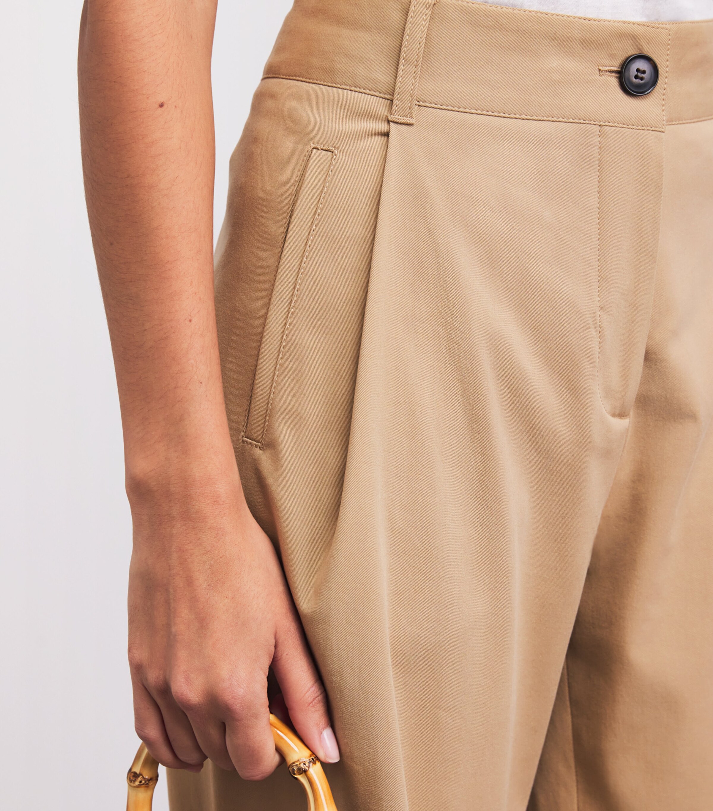 ME+EM Womens Cotton-Blend Clever Tapered Chinos Spring Tan Image 3