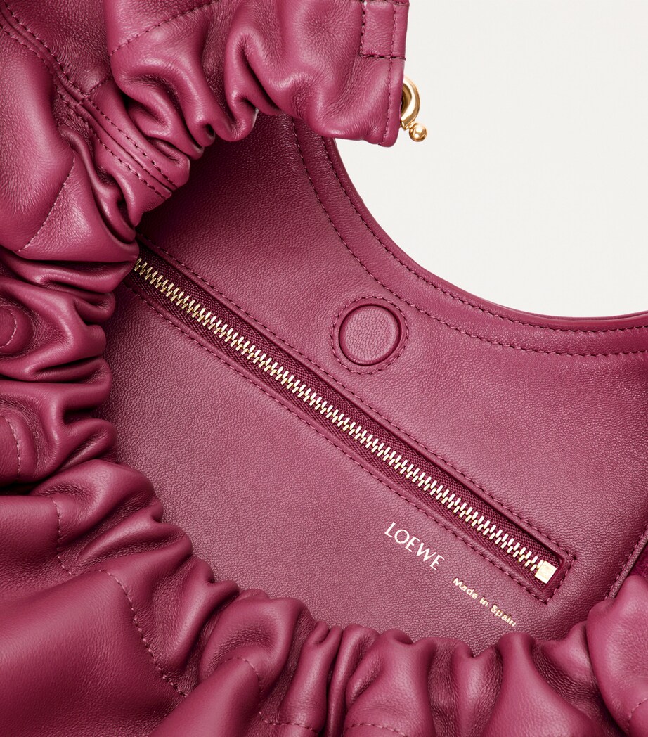 Medium Leather Squeeze Top-Handle Bag CRIMSON Image 8