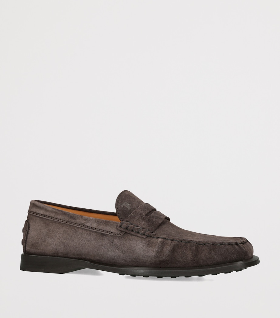 Tod's Suede Arricciato Gomma Loafers Taupe Image 2