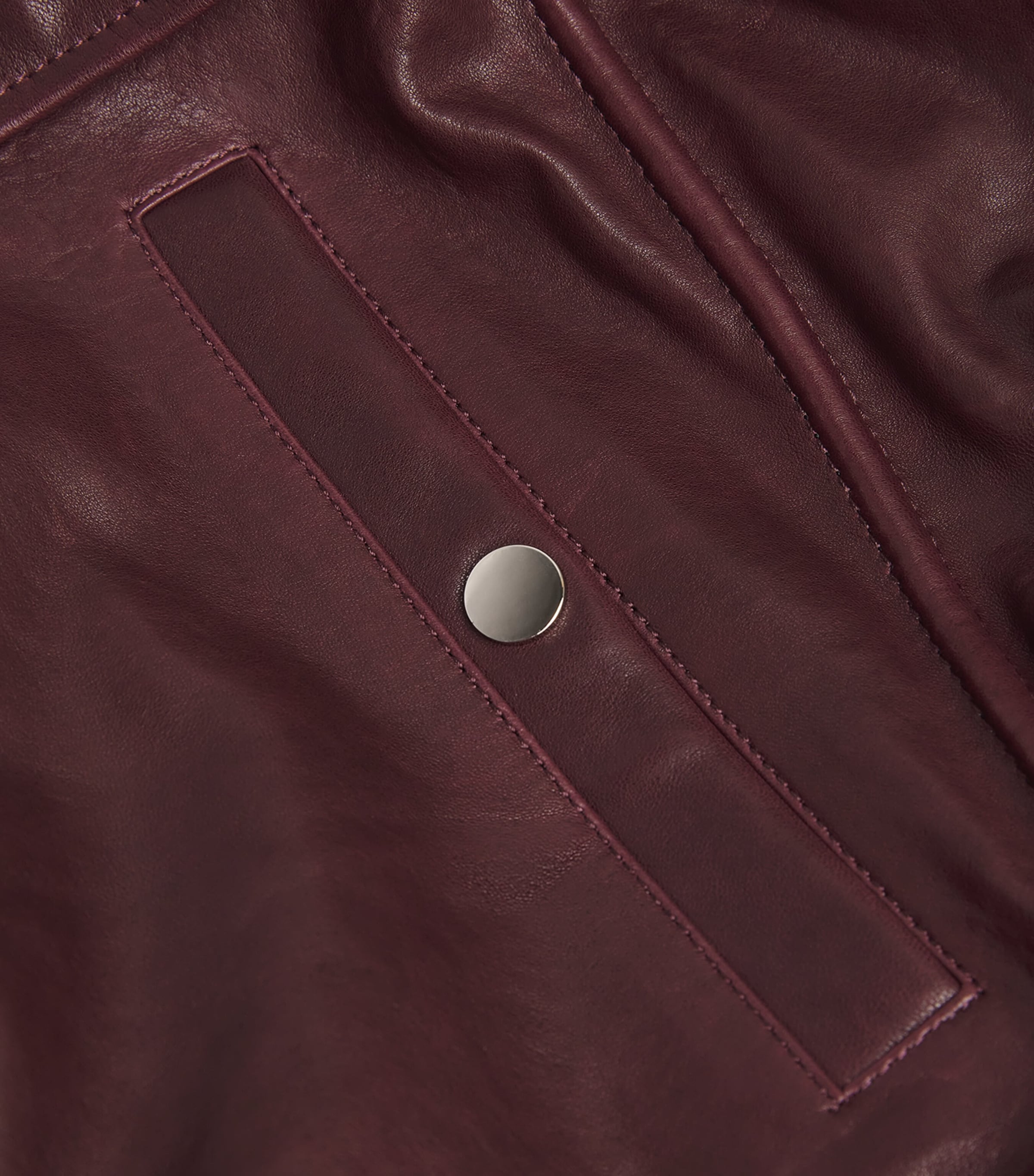 Beck Leather Bomber Jacket DARK PLUM Image 5
