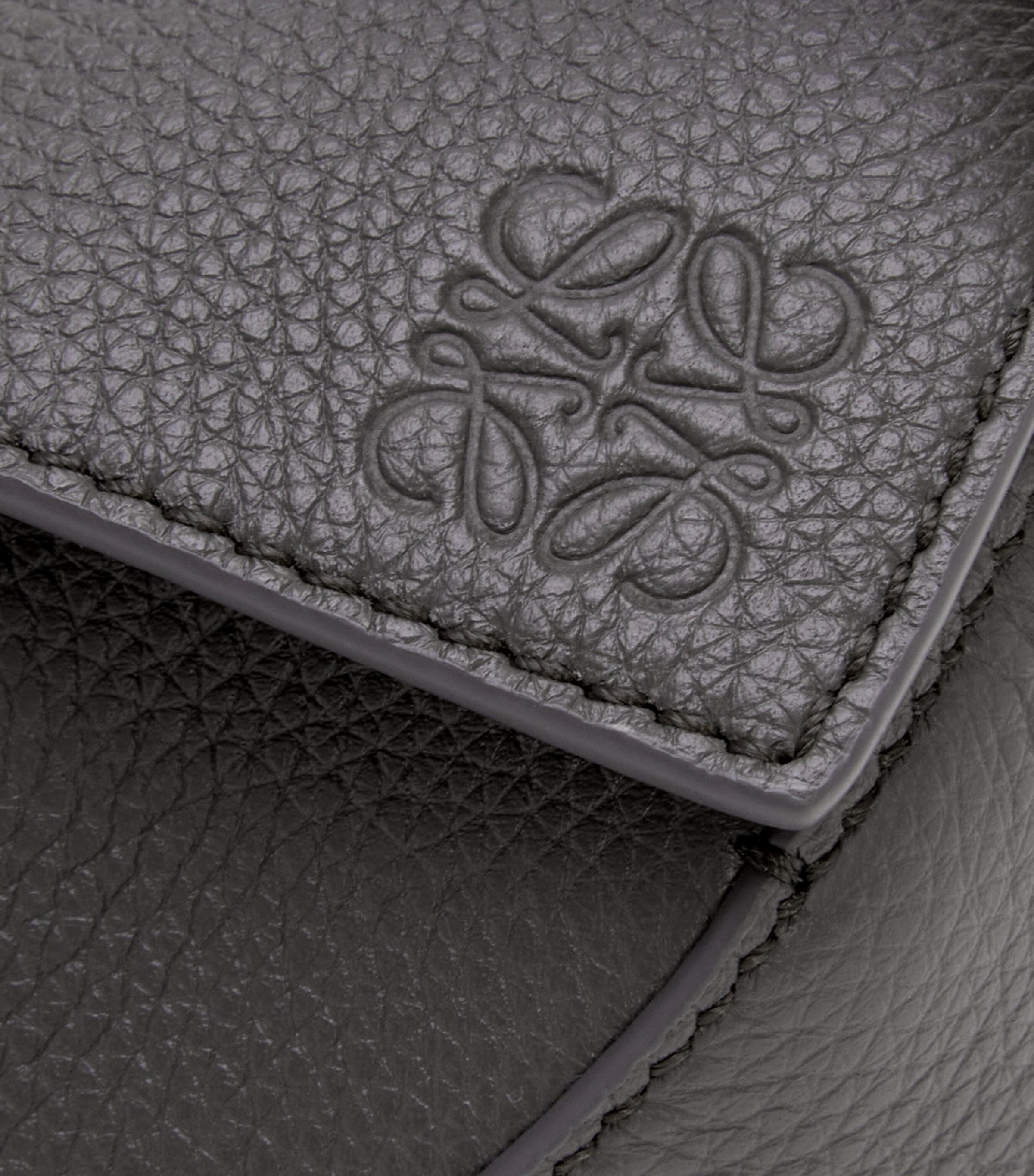 Mini Leather Puzzle Edge Top-Handle Bag DARK GREY Image 10