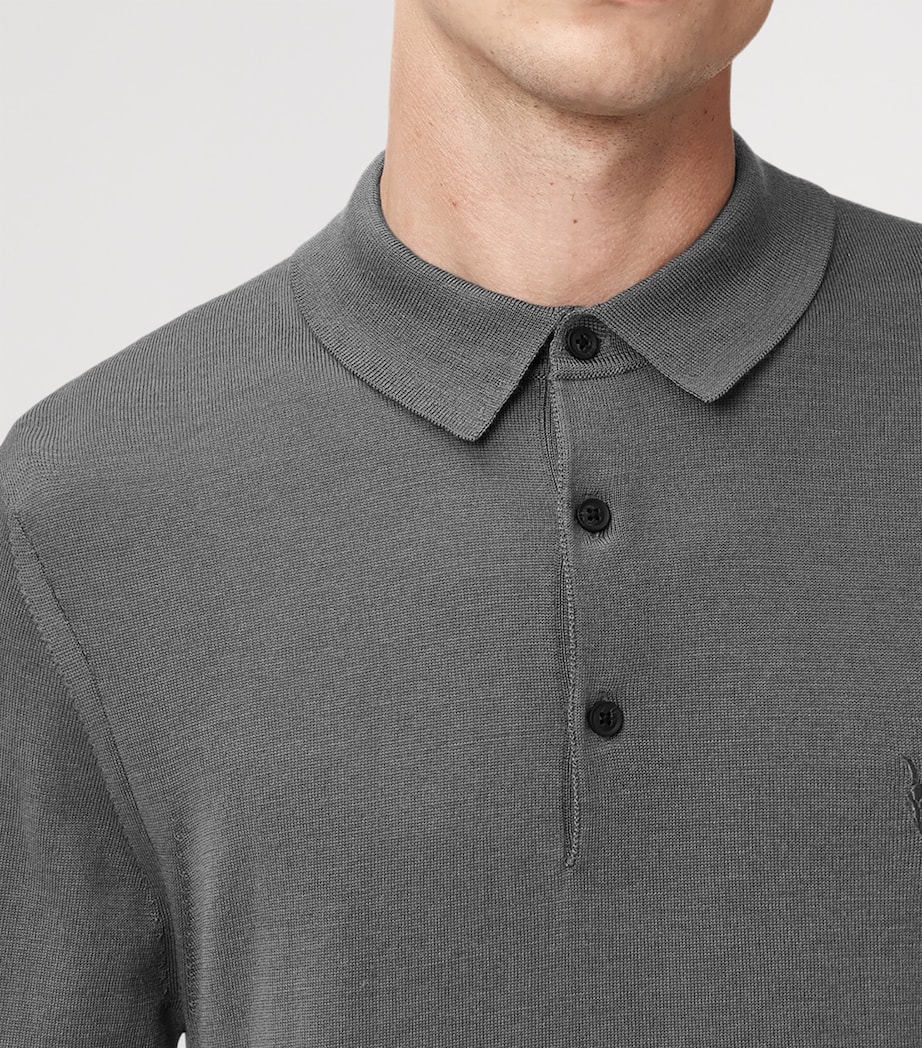 Merino Wool Mode Polo Shirt ASHER GREY Image 8