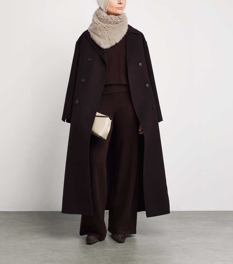 Shearling-Wool Bandana Scarf A2048 Image 3