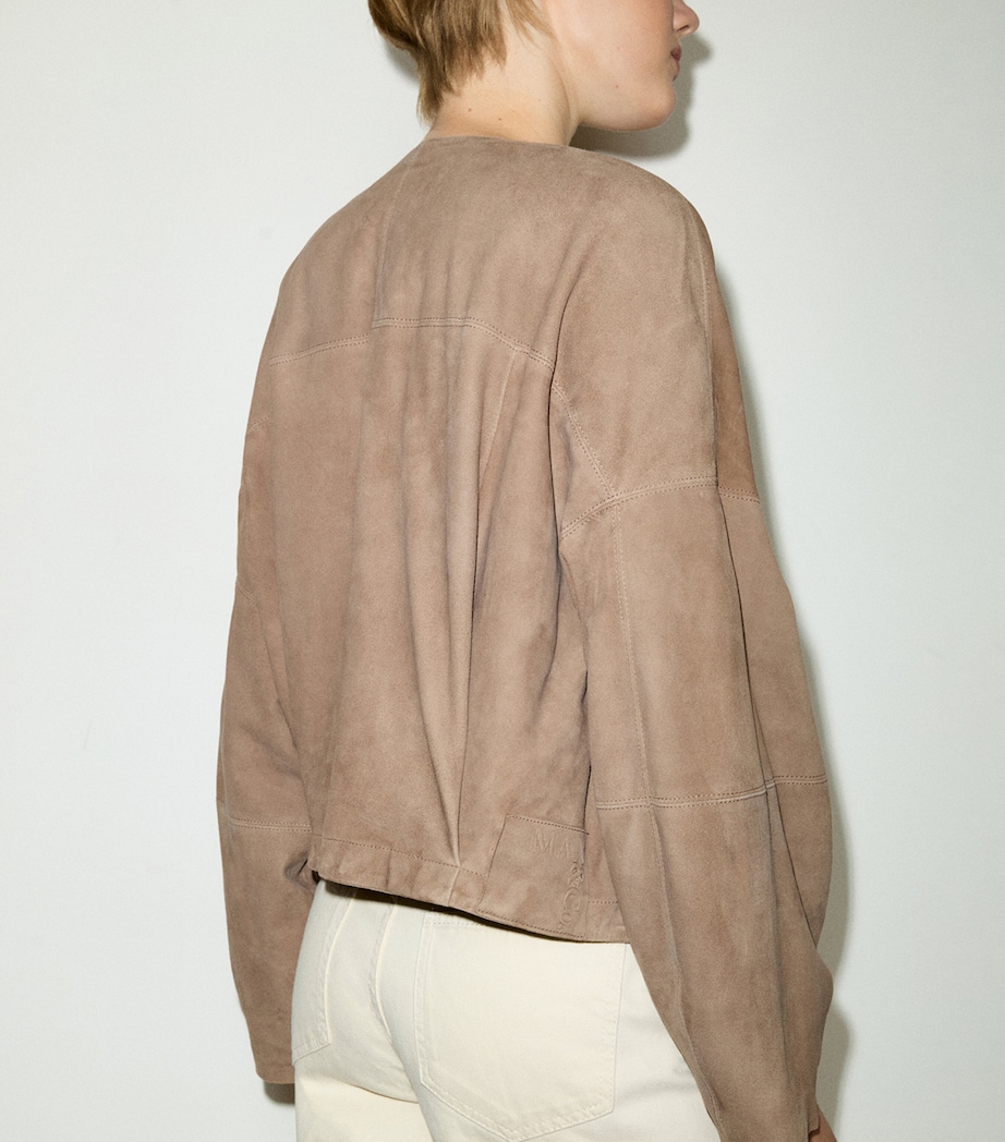 MAX&Co. Womens Suede Loose-Fit Jacket Turtledove Image 5