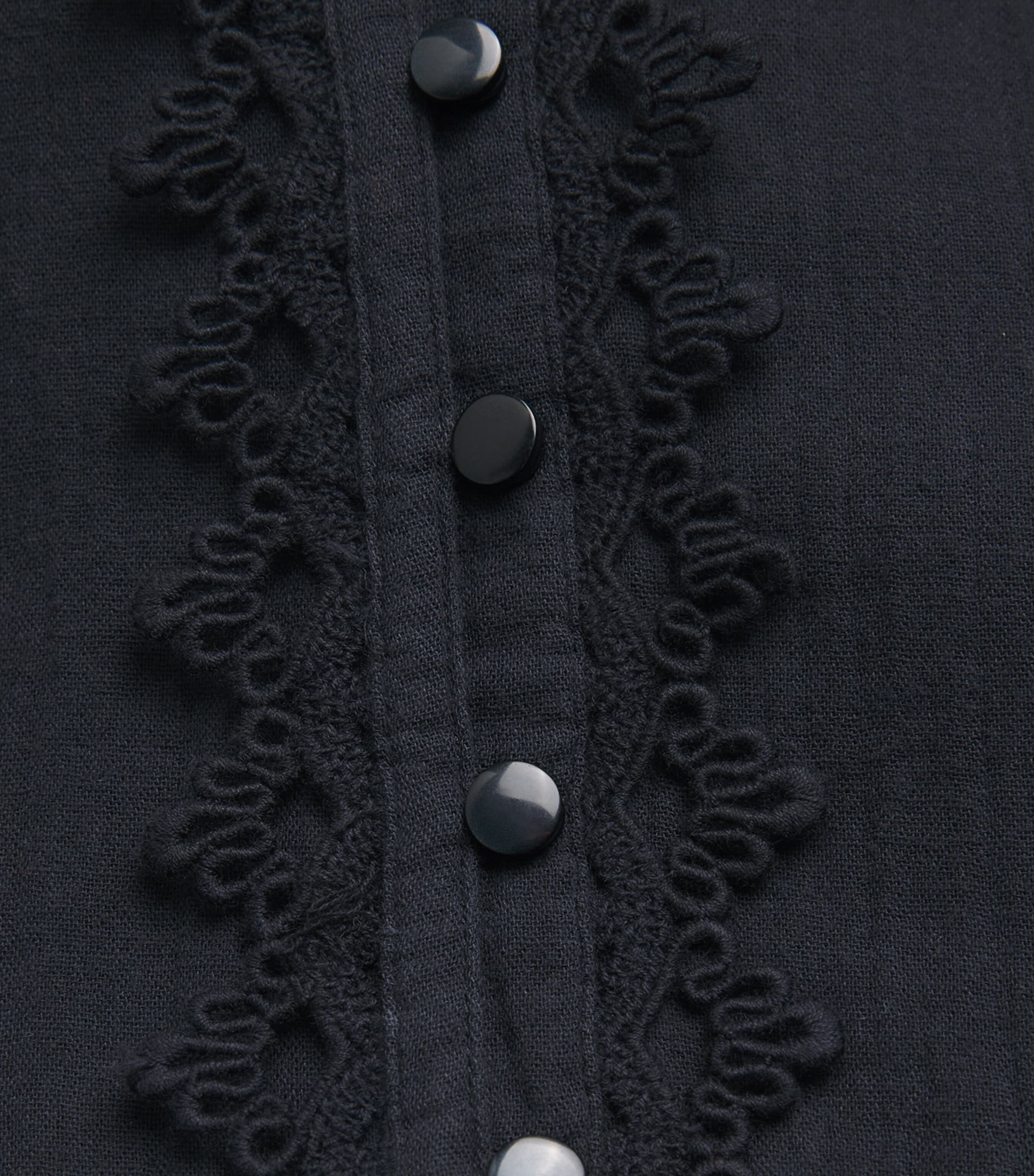 Cotton Embroidered Blouse NAVY Image 5