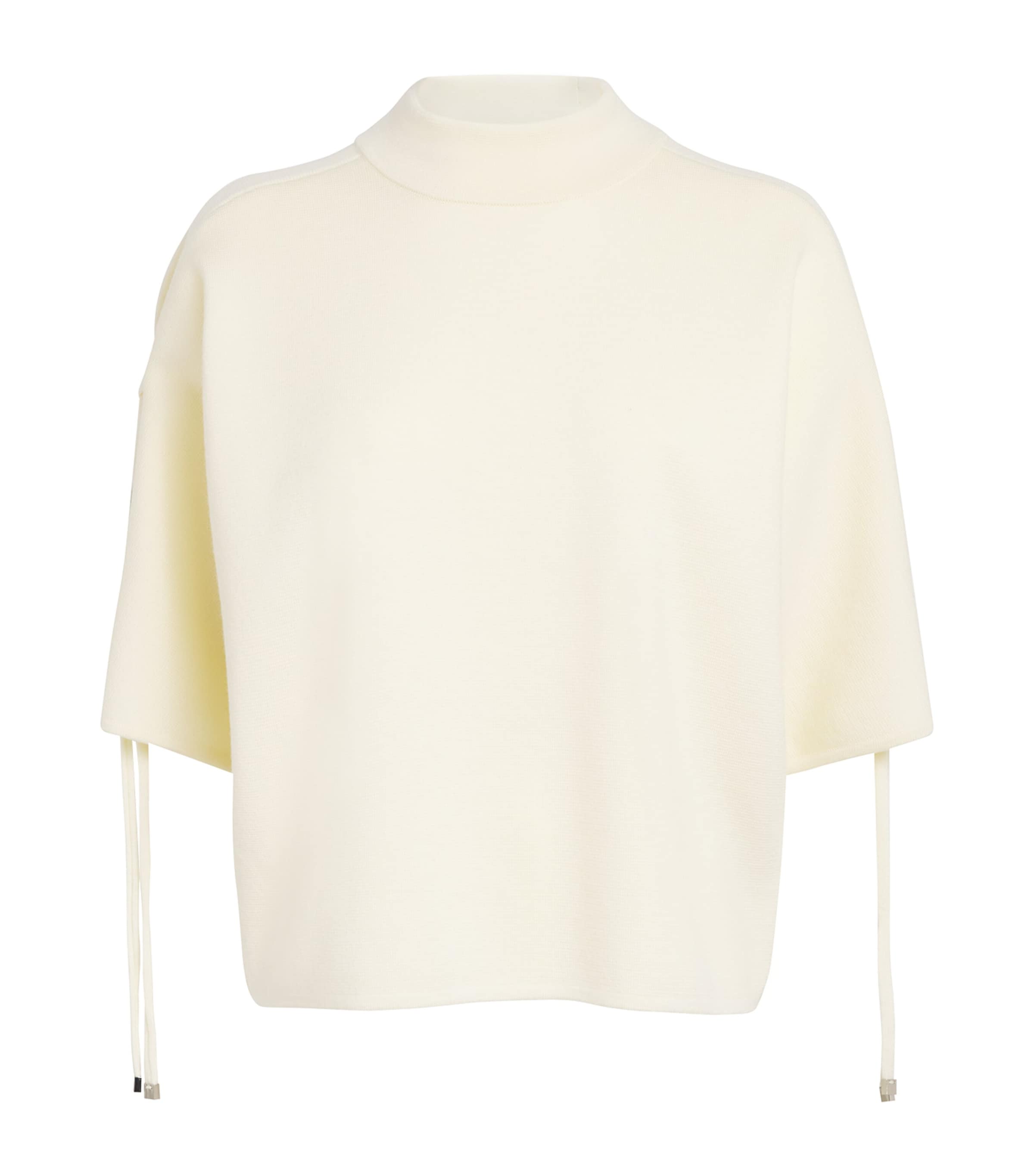 Max Mara Virgin Wool Funnel-neck Sweater In White