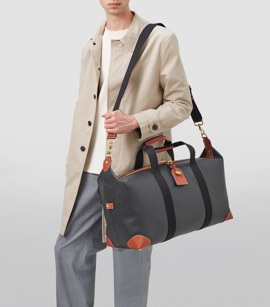 Medium Clipper Holdall BLACK-COGNAC Image 5