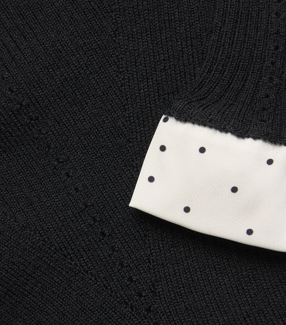 Wool-Blend Contrast-Cuff Sweater BLACK Image 5