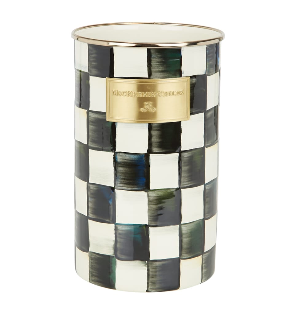 MacKenzie-Childs Courtly Check Enamel Utensil Holder Black