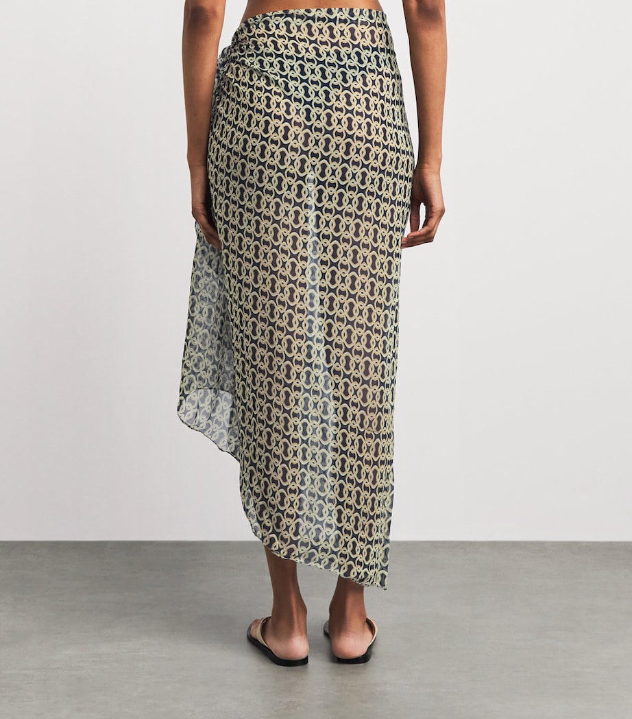 AWAY THAT DAY Womens Santorini Sarong Navy/gold Link Prnt Image 5