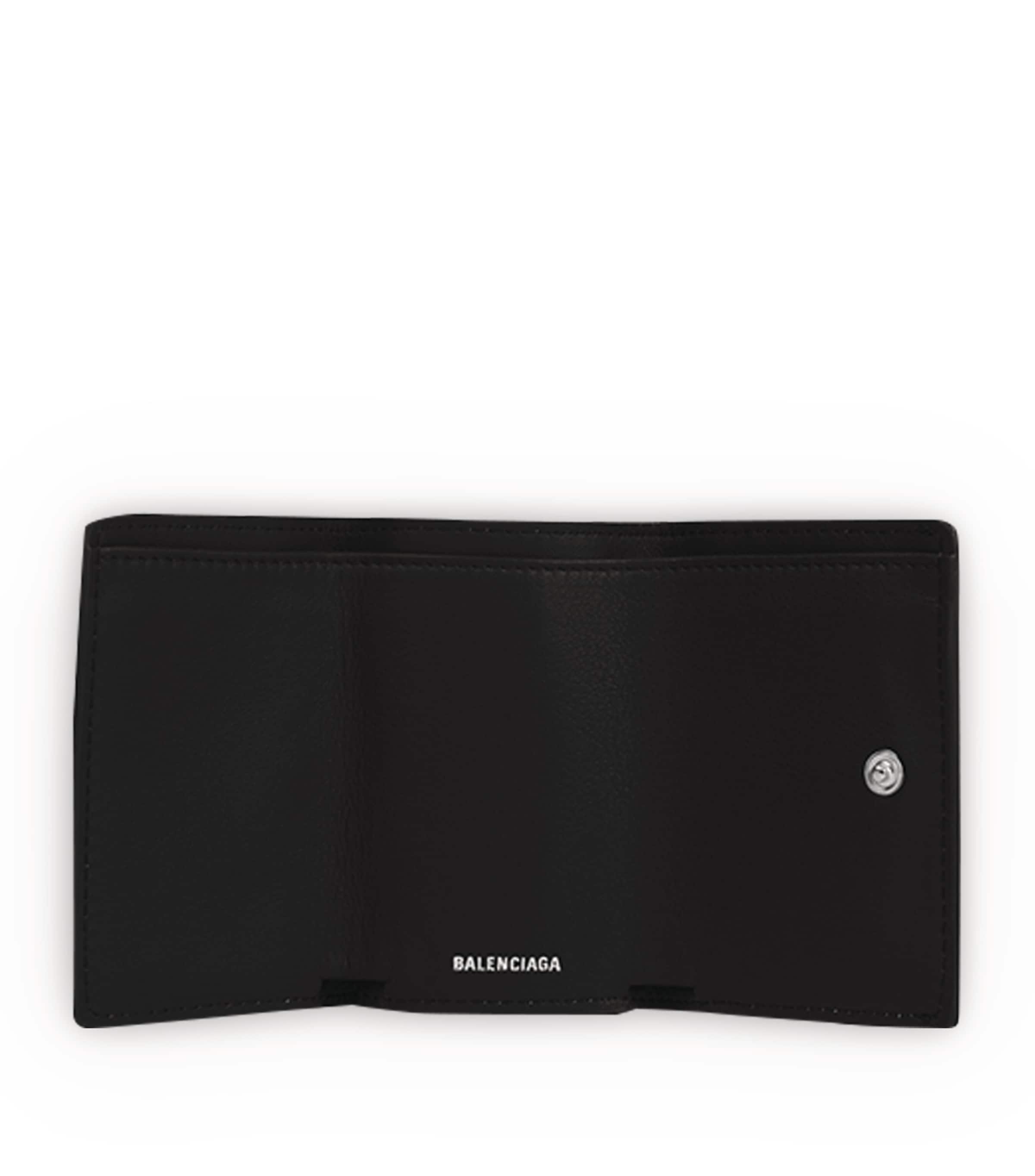 Balenciaga Black Mini Leather Papier Wallet | Harrods JP