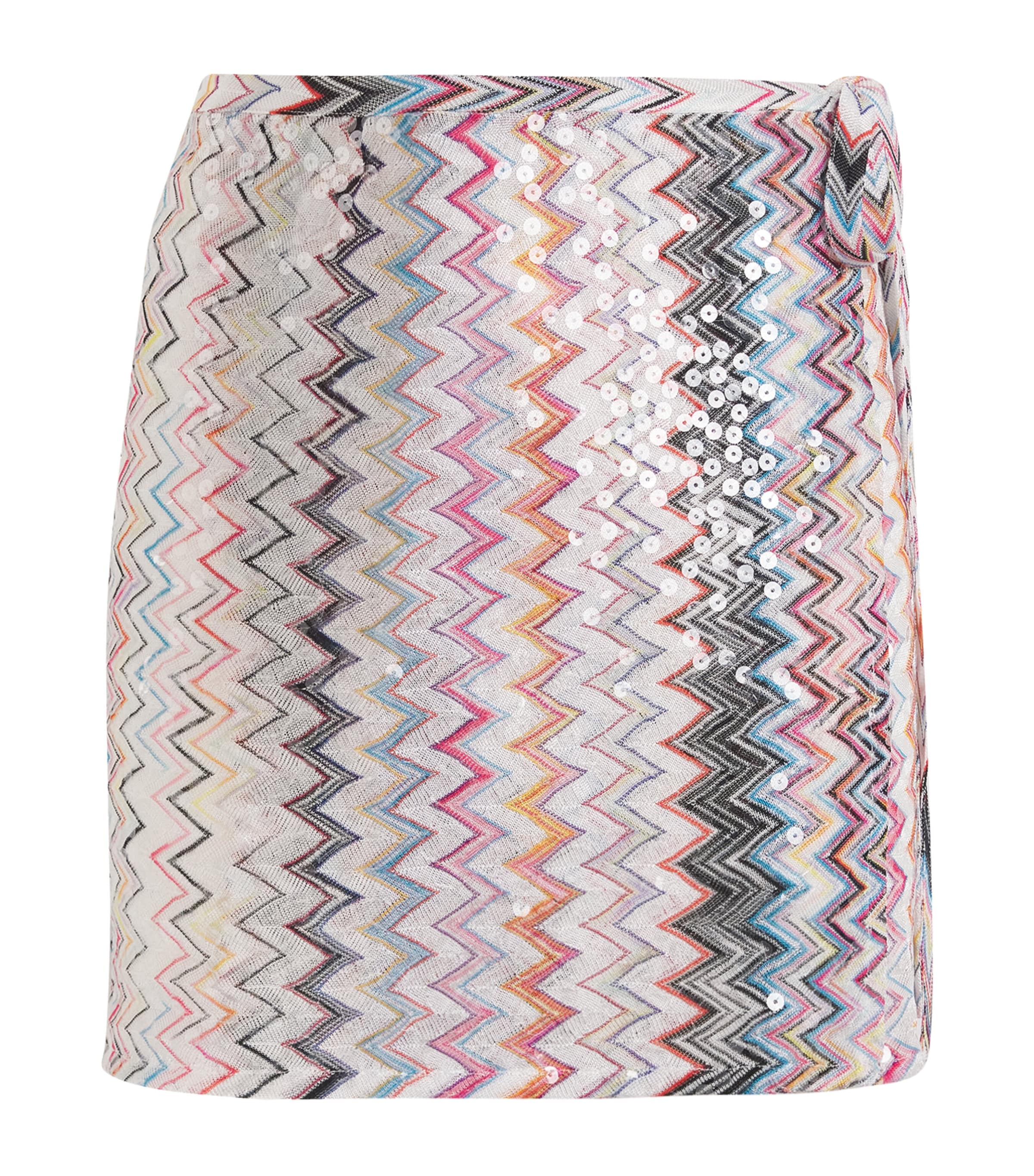 Missoni Sequin Side-tie Mini Skirt In Gray