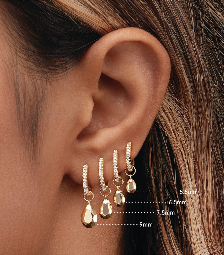 Faceted Pear Charm (5.5mm) WHITE GOLD Image 2