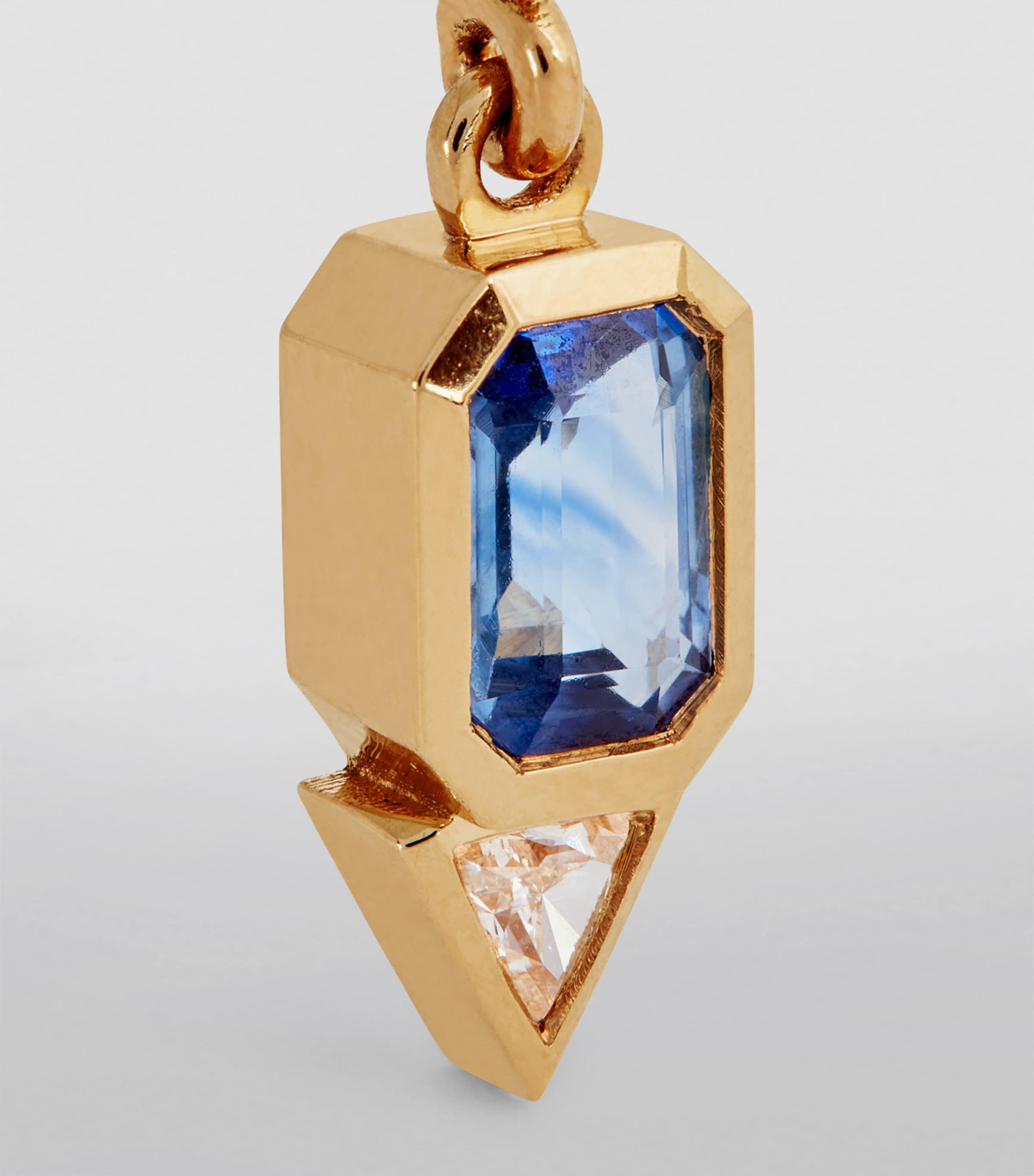 Yellow Gold, Sapphire and Diamond Trillion Charm YELLOW GOLD Image 5