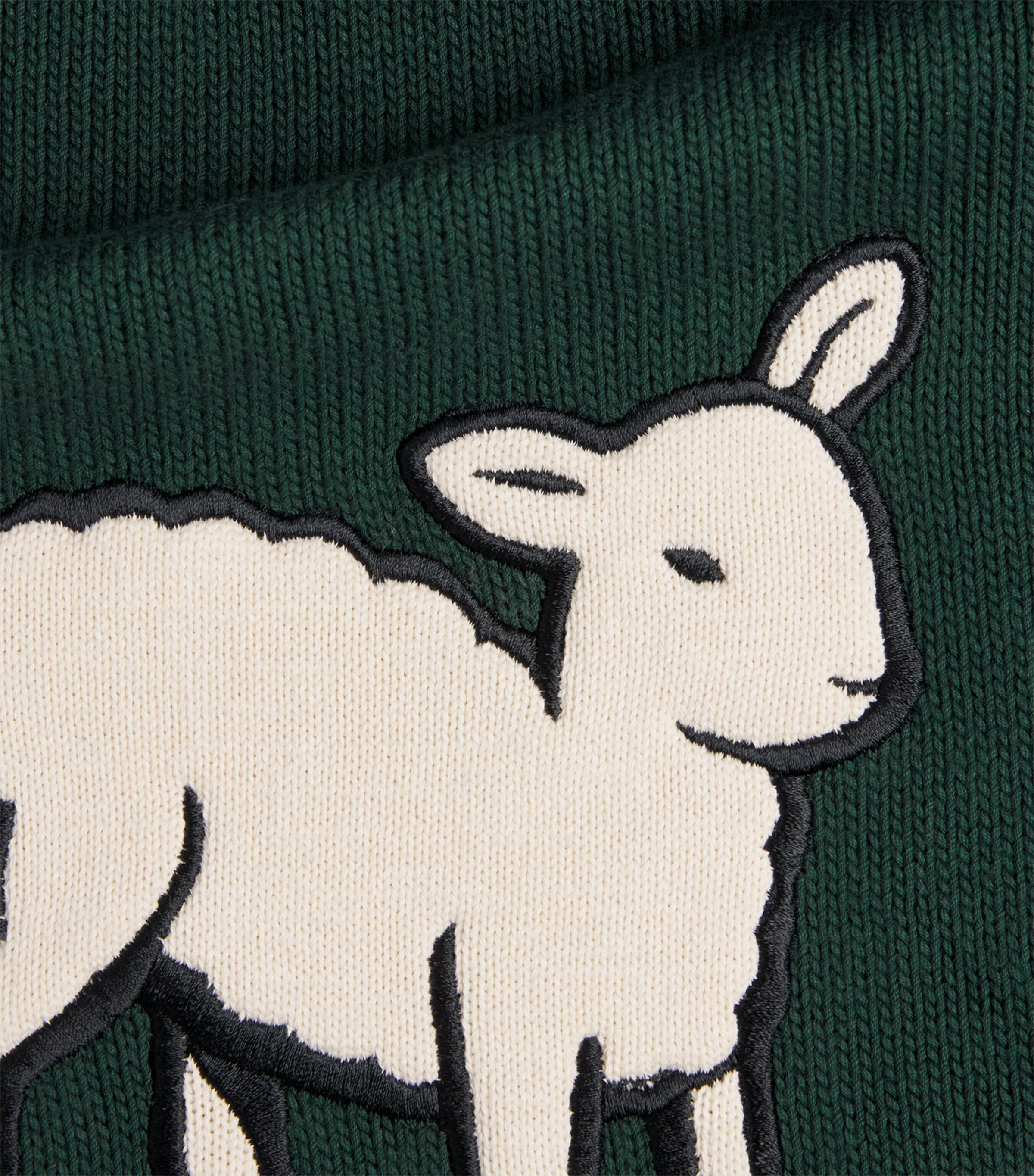 JW Anderson Mens Cotton Sheep Sweater Dark Fir Image 6