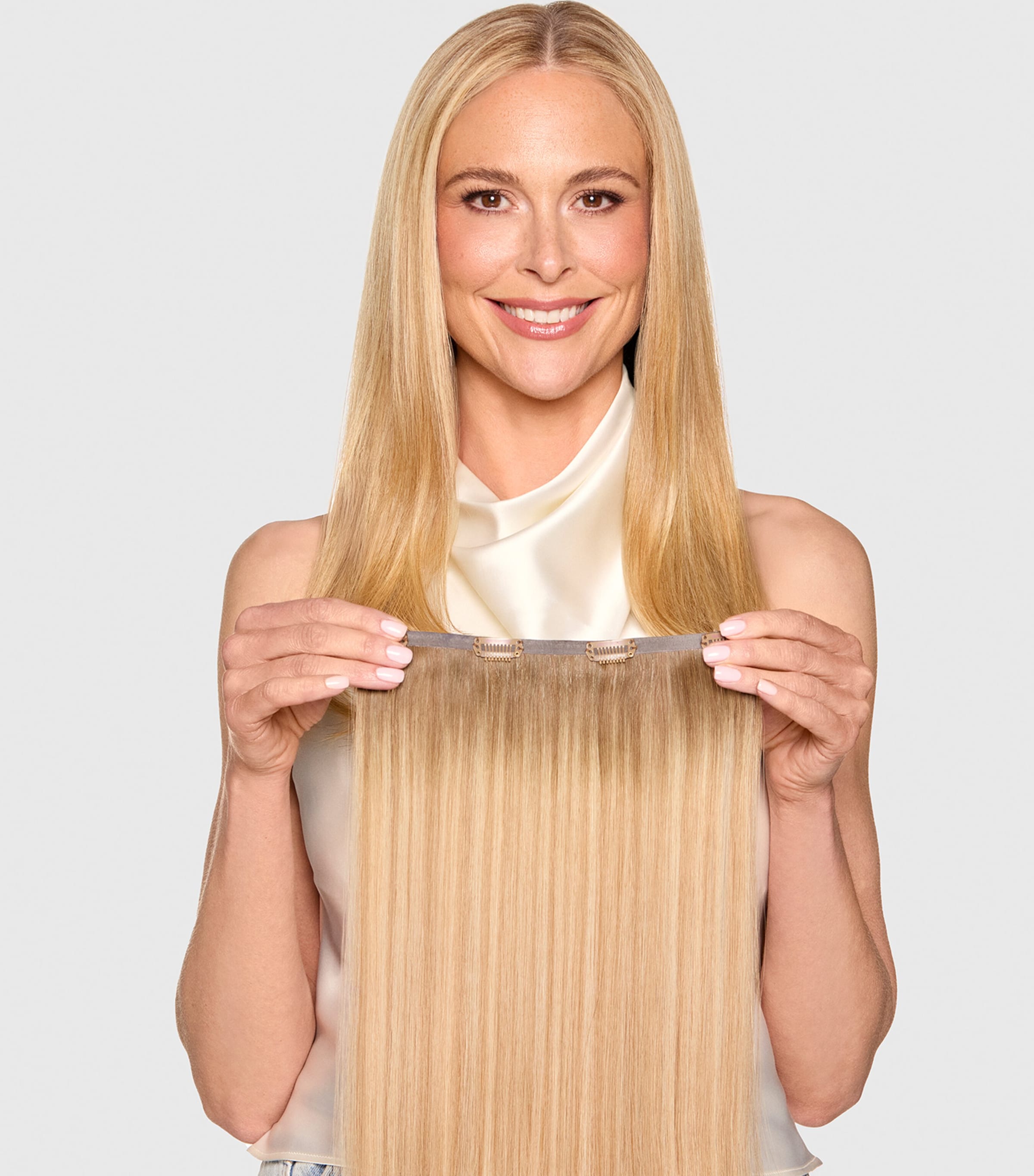 Beauty Works x Huda BARELY THERE Mix & Match Volumiser Clip-In Hair Extensions (20") SPICED OUD Image 5