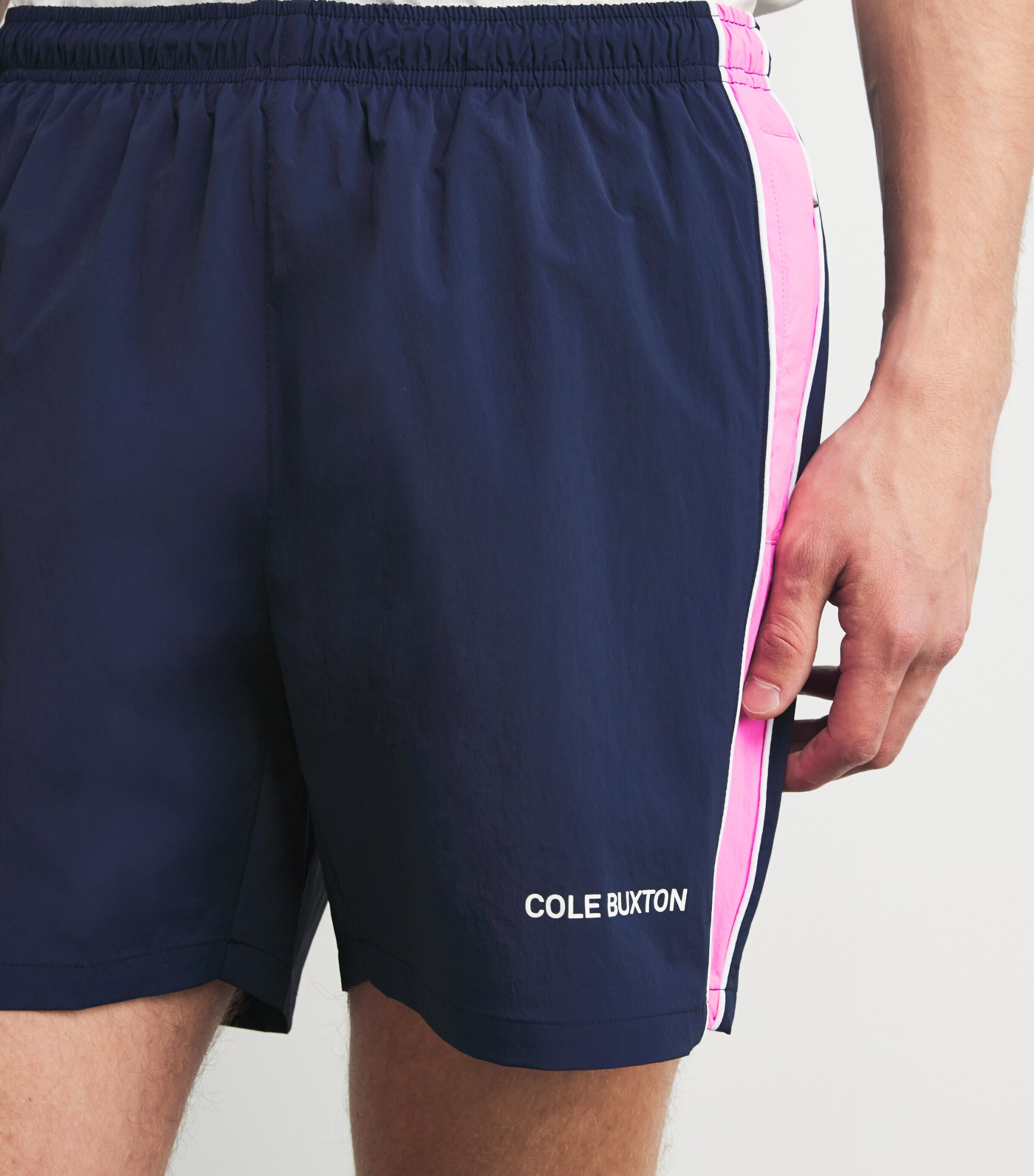 COLE BUXTON Navy Stripe Track Shorts | Harrods US