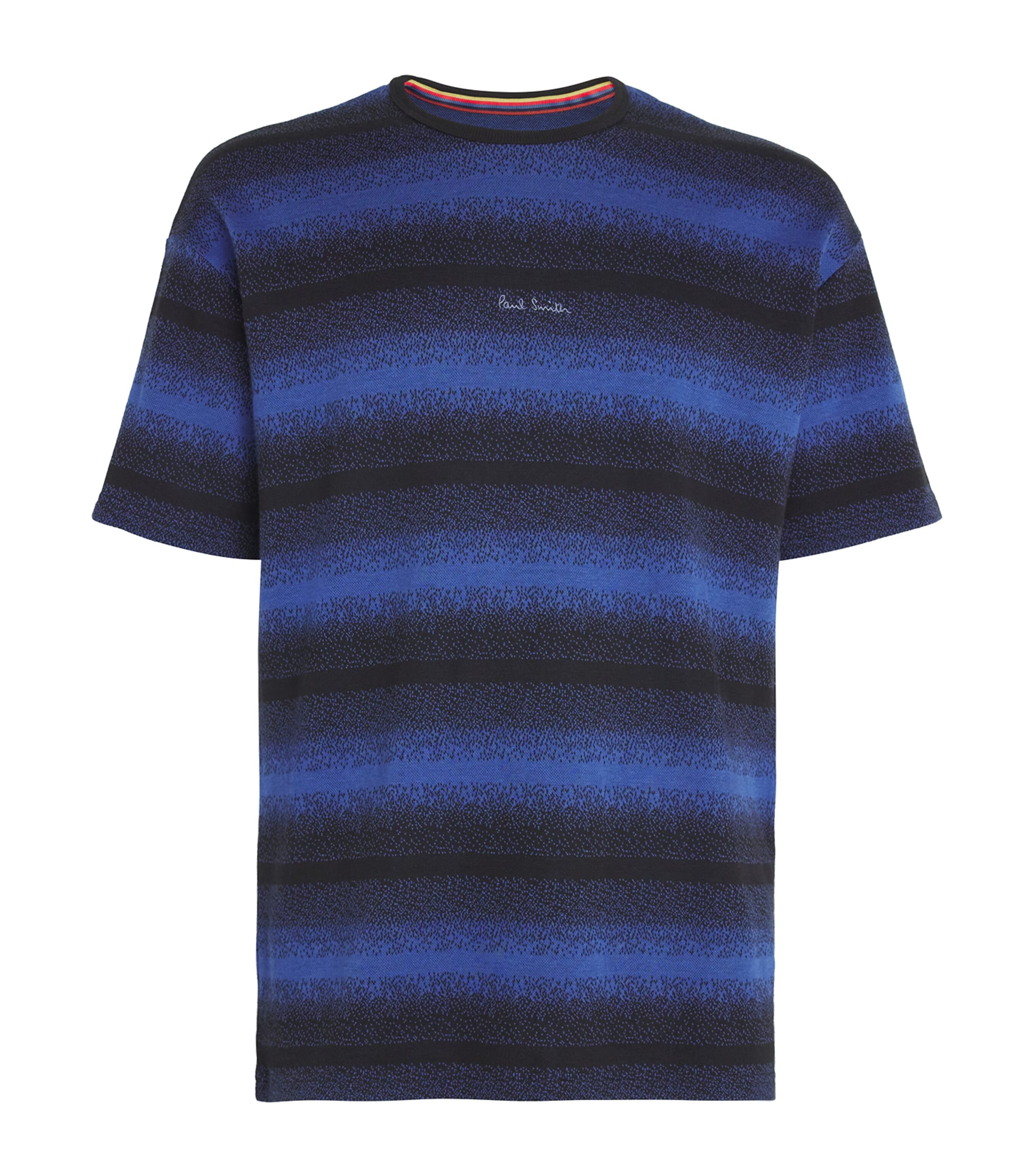 PAUL SMITH COTTON-BLEND GRADIENT STRIPE LOGO T-SHIRT