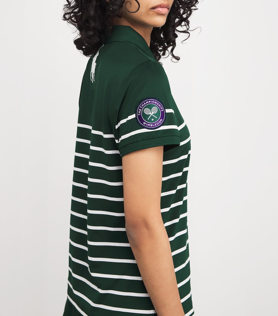 Polo Ralph Lauren Womens x Wimbledon Stripe Polo Shirt Green Image 6