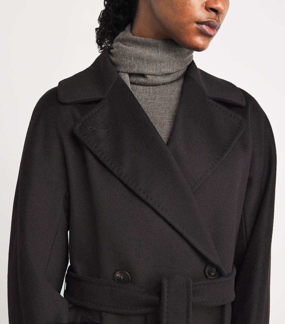 Virgin Wool Double-Breasted Coat BLACK Image 6