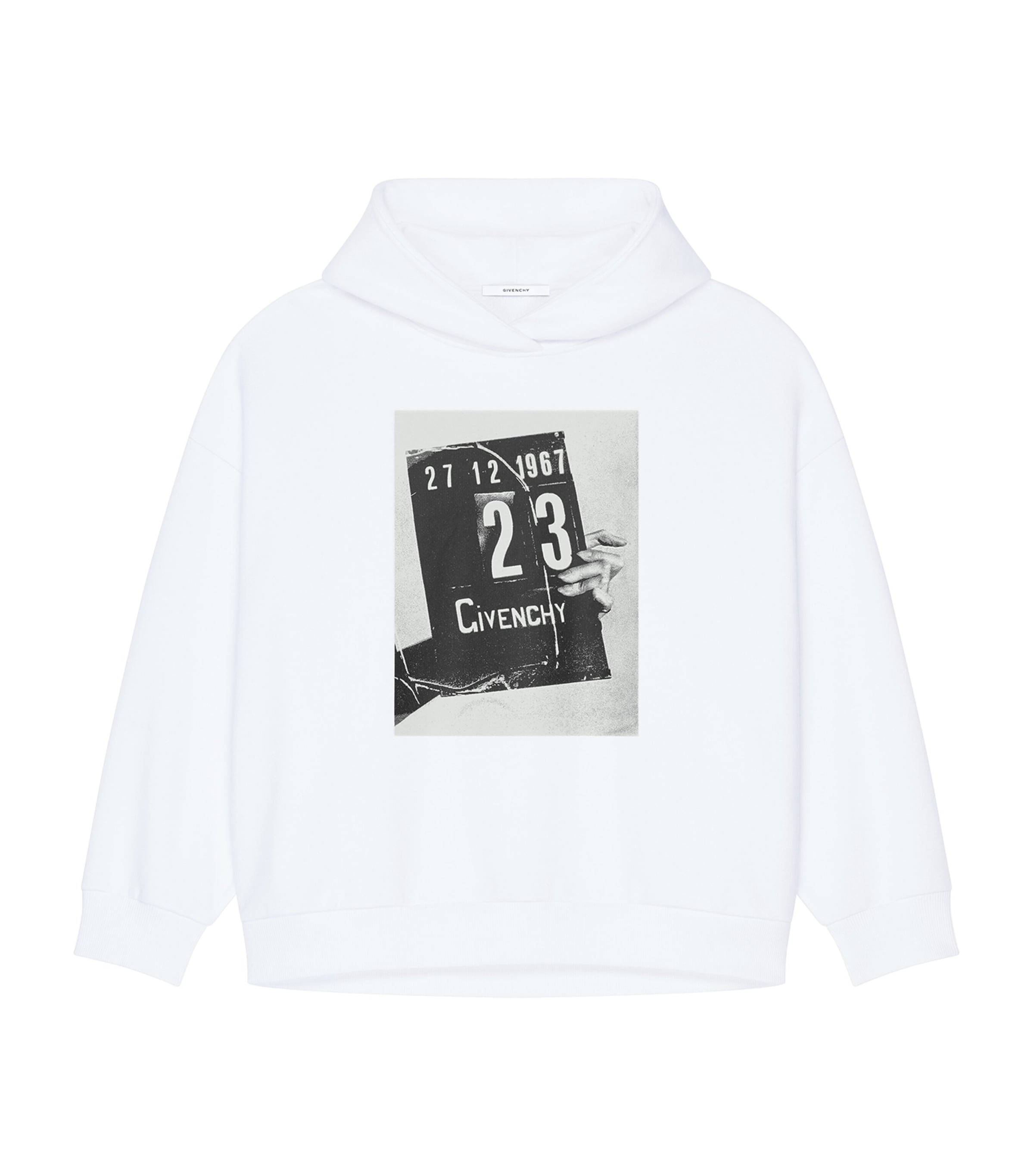 Clapperboard Print Hoodie WHITE/BLACK Image 1